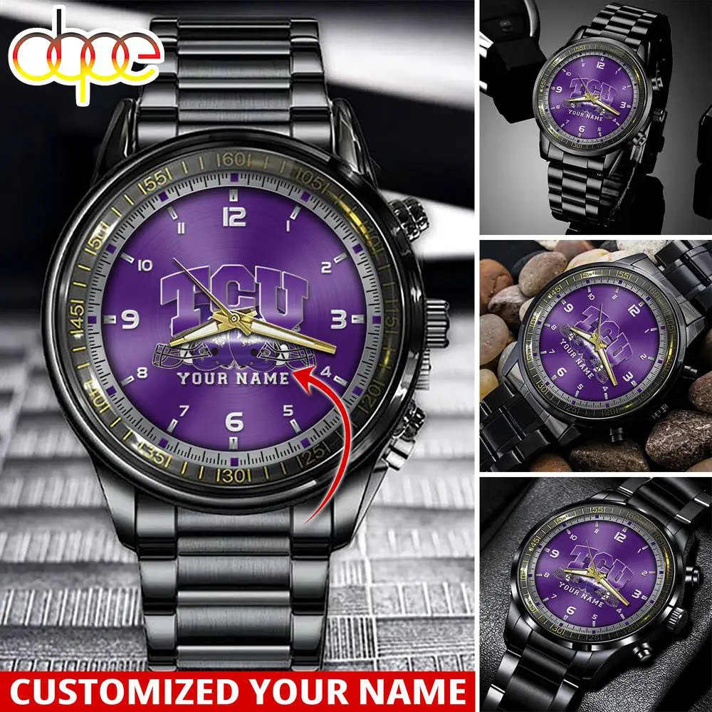 jwfancy tcu horned frogs ncaa personalized sport watch gift for fans for this season j4d65