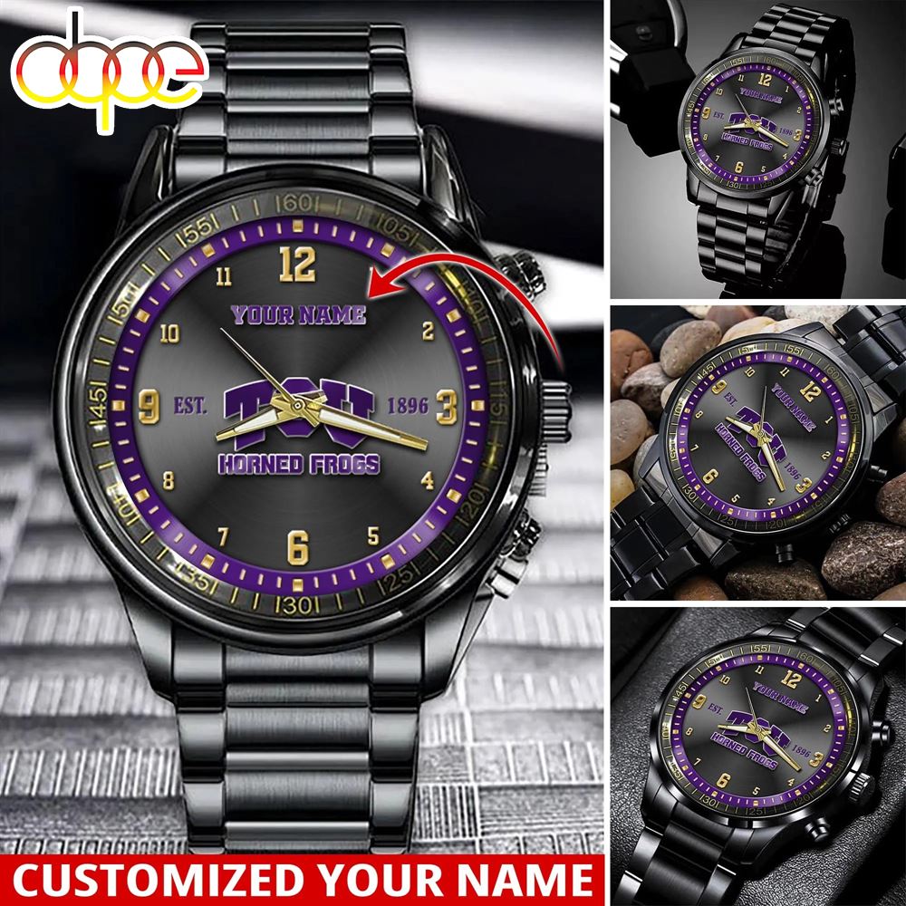 jwfancy tcu horned frogs ncaa personalized sport watch gift for fans for this season lrsnr