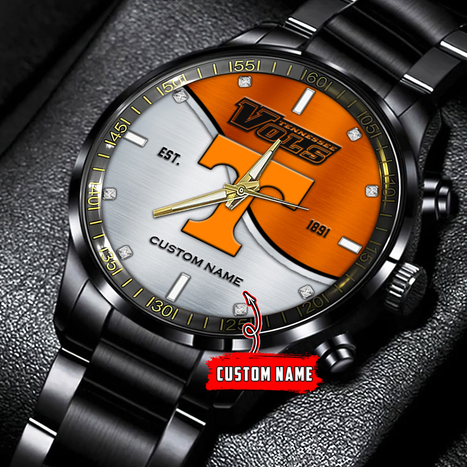 jwfancy tennessee volunteers ncaa personalized black hand watch gift for fans abgpe