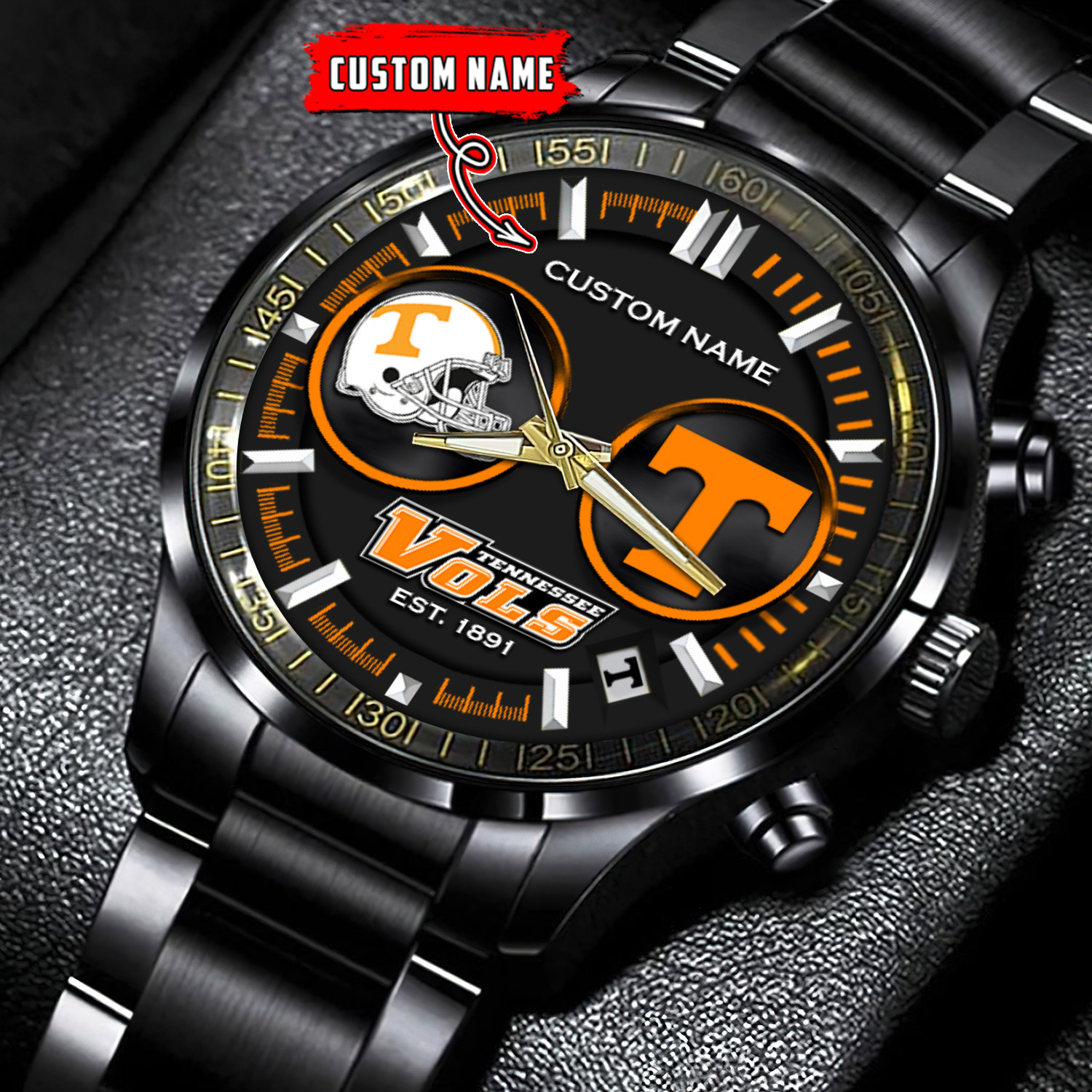 jwfancy tennessee volunteers ncaa personalized black hand watch gift for fans bxubp