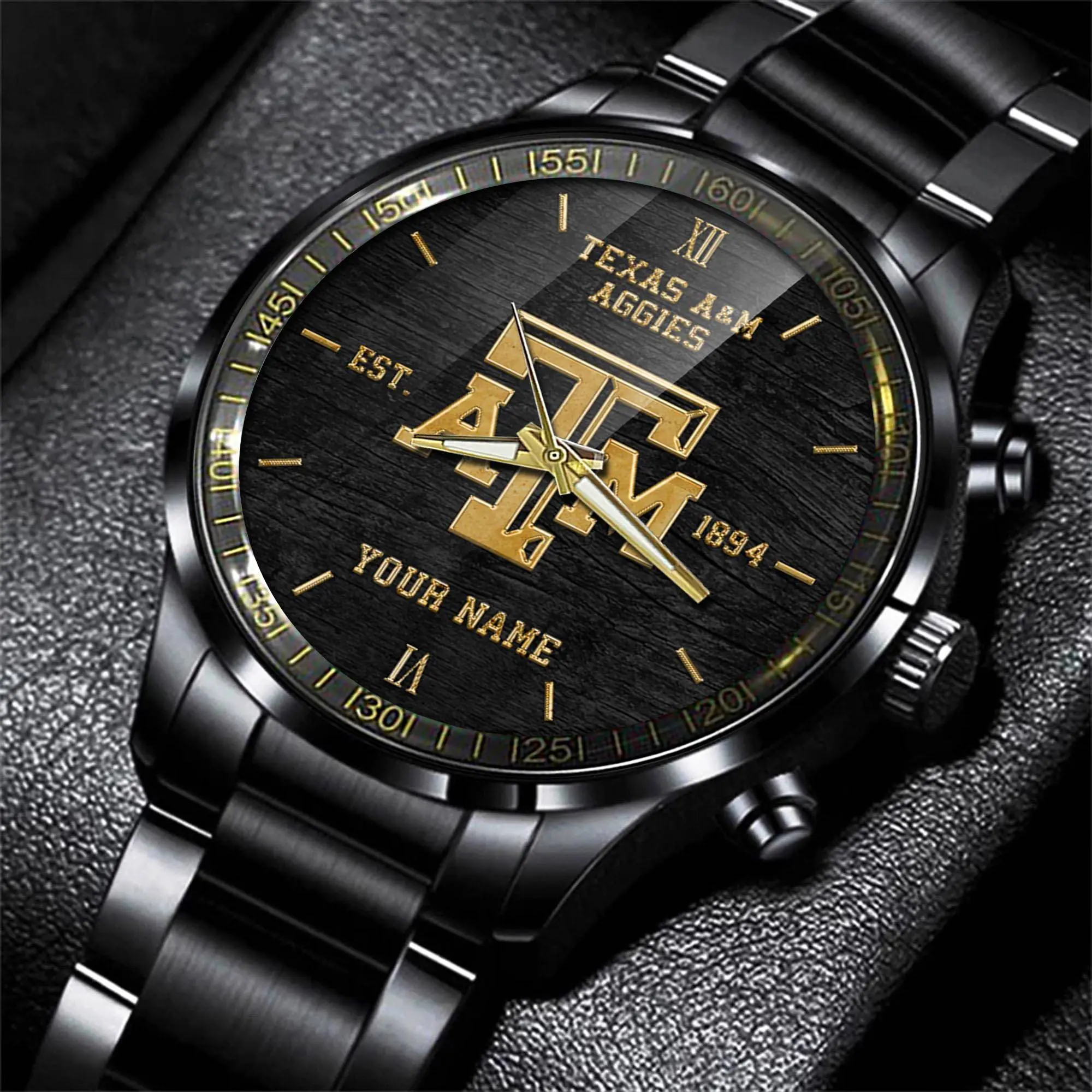 jwfancy texas am aggies ncaa personalized black style hand watch gifts for fan ilcos