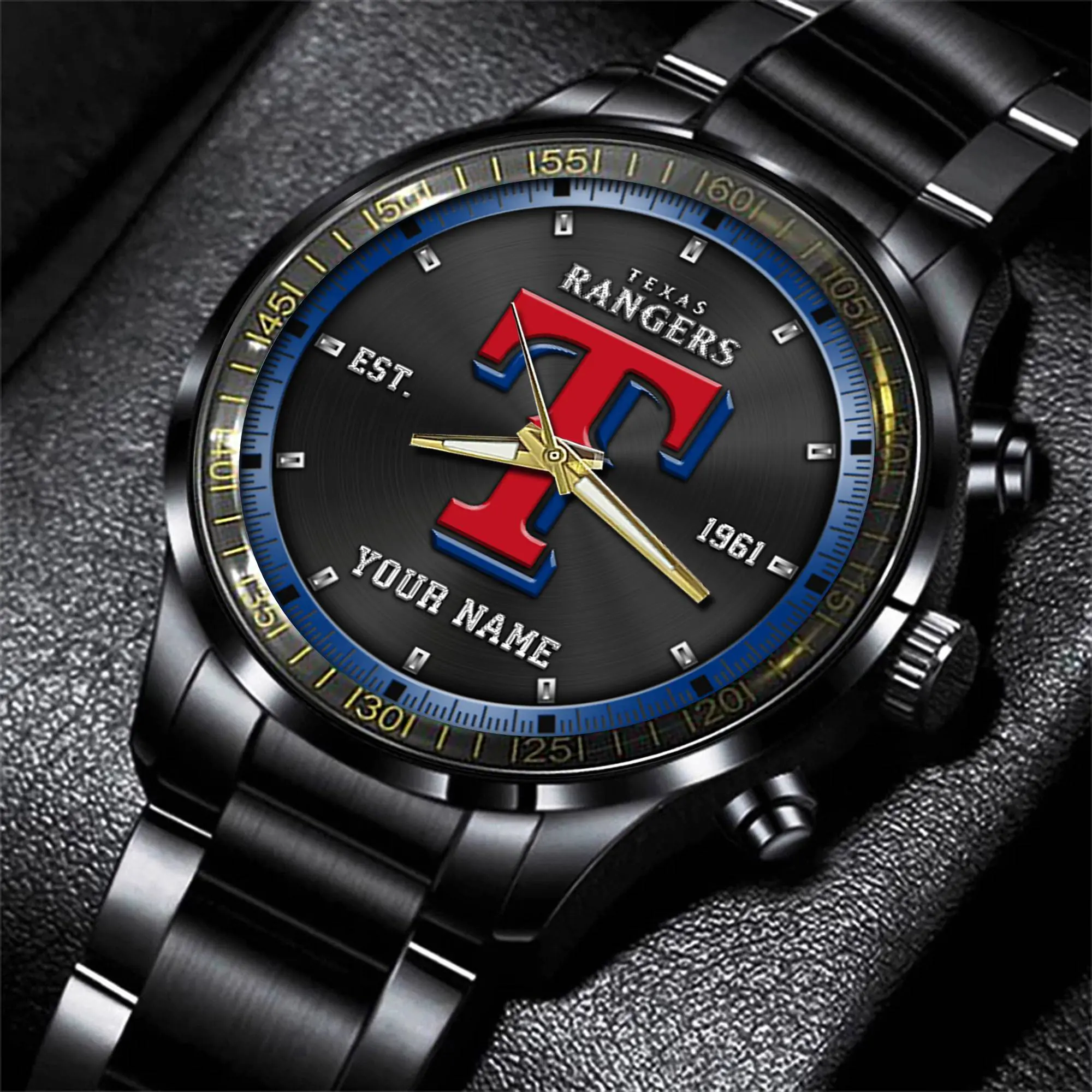 jwfancy texas rangers mlb personalized black style hand watch gifts for fan pw6vp