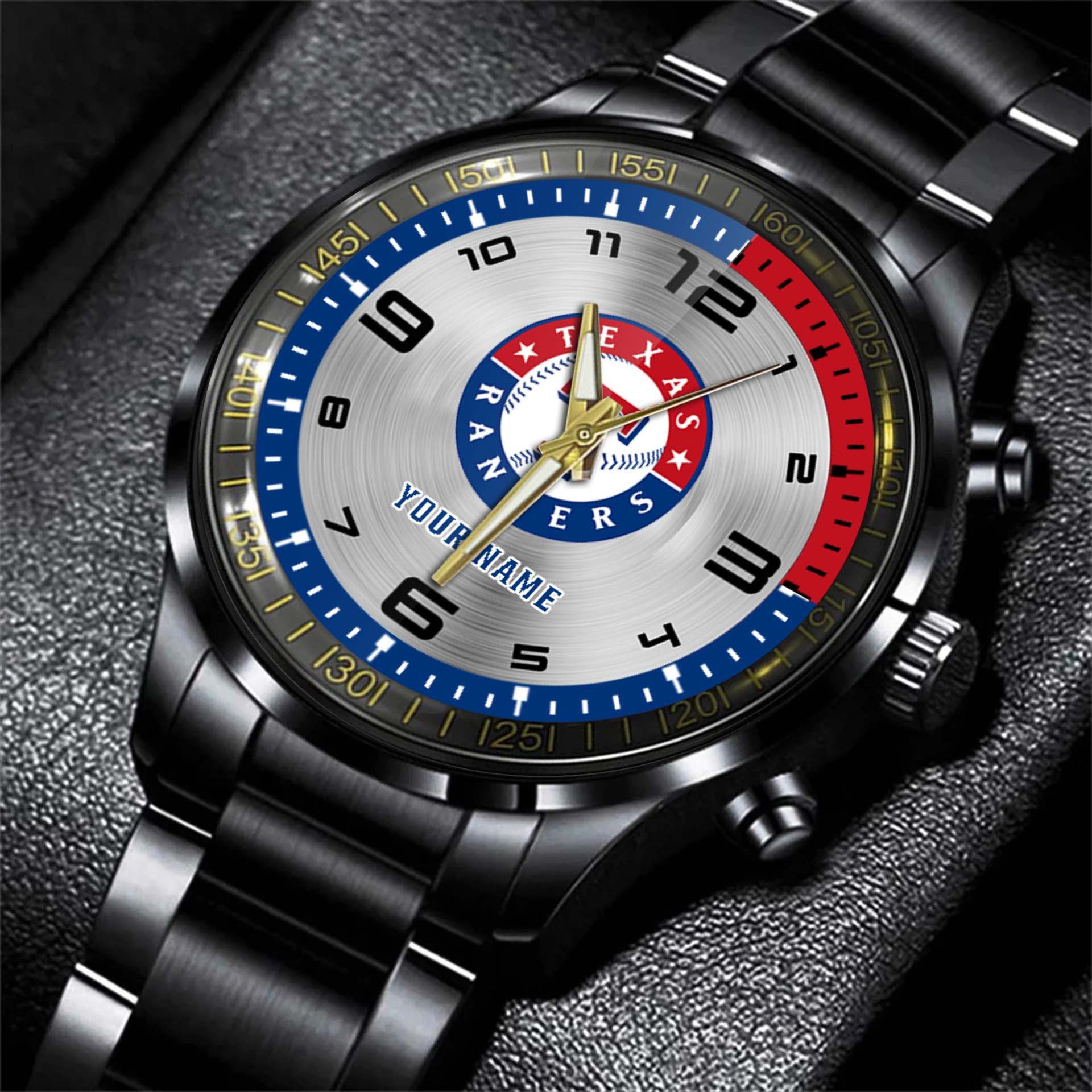 jwfancy texas rangers mlb personalized style black hand watch gift dw8ts