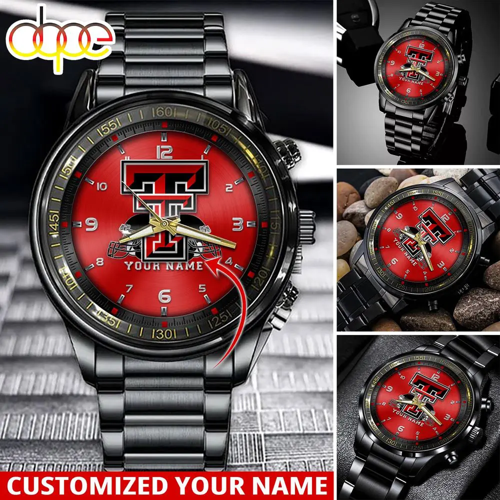 jwfancy texas tech red raiders ncaa personalized sport watch gift for fans for this season bttpz