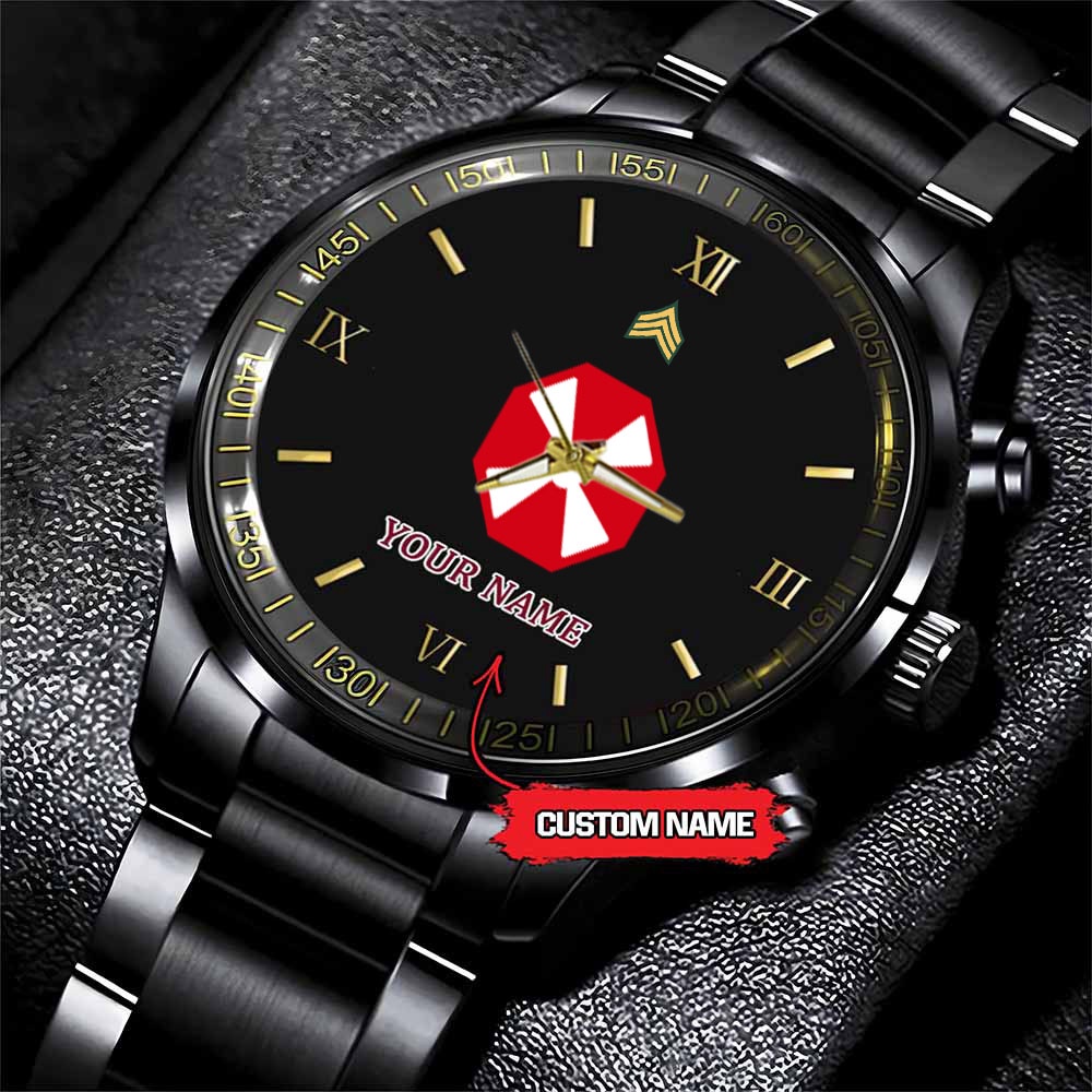 jwfancy the eighth army army personalized black stainless steel watch jsi1w