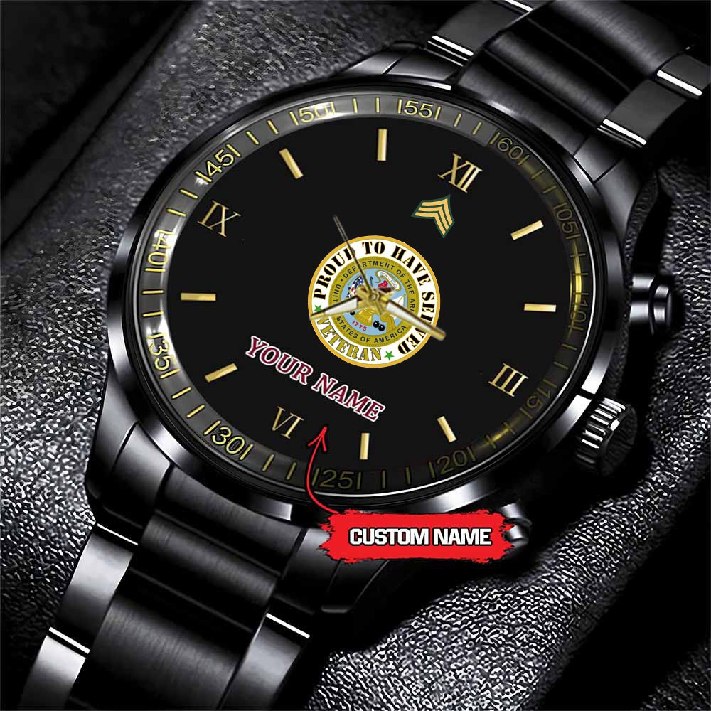 jwfancy the united states army veteran military proud army personalized black stainless steel watch y5pq1