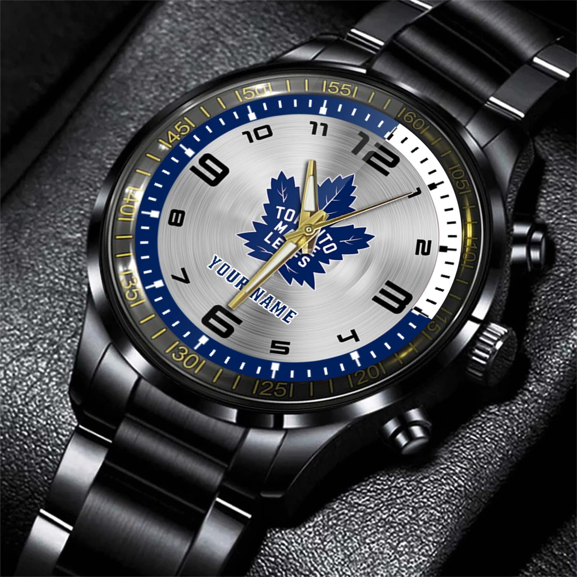 jwfancy toronto maple leaf nhl personalized fashion black hand watch gift for fans wm7ue