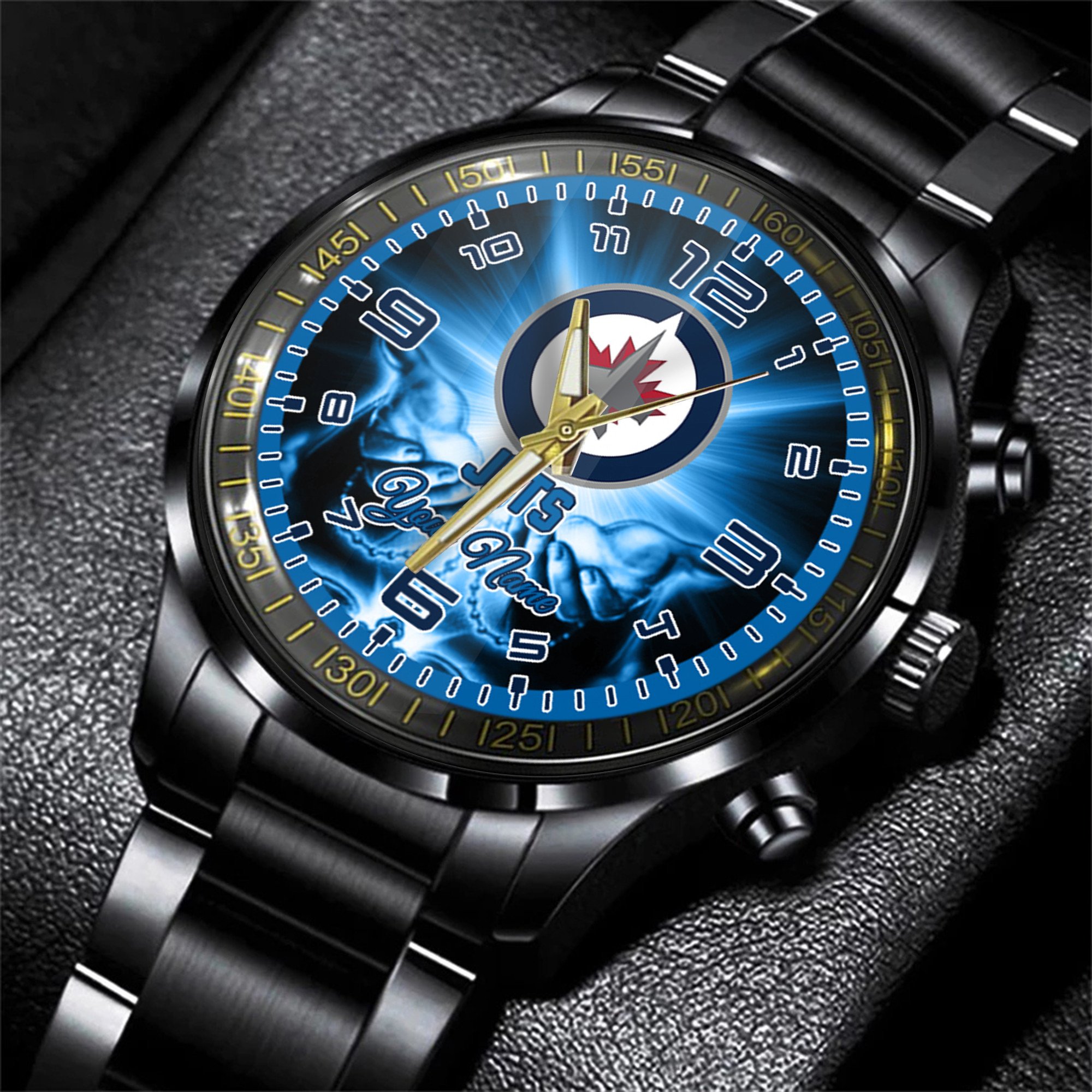 jwfancy toronto maple leafs nhl men black hand watch personalized gift for fans ngbzs