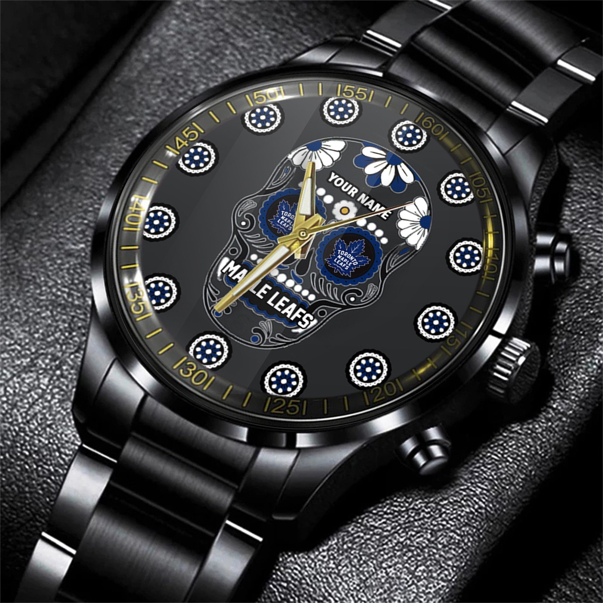 jwfancy toronto maple leafs nhl men black hand watch personalized gift for fans nn8tw