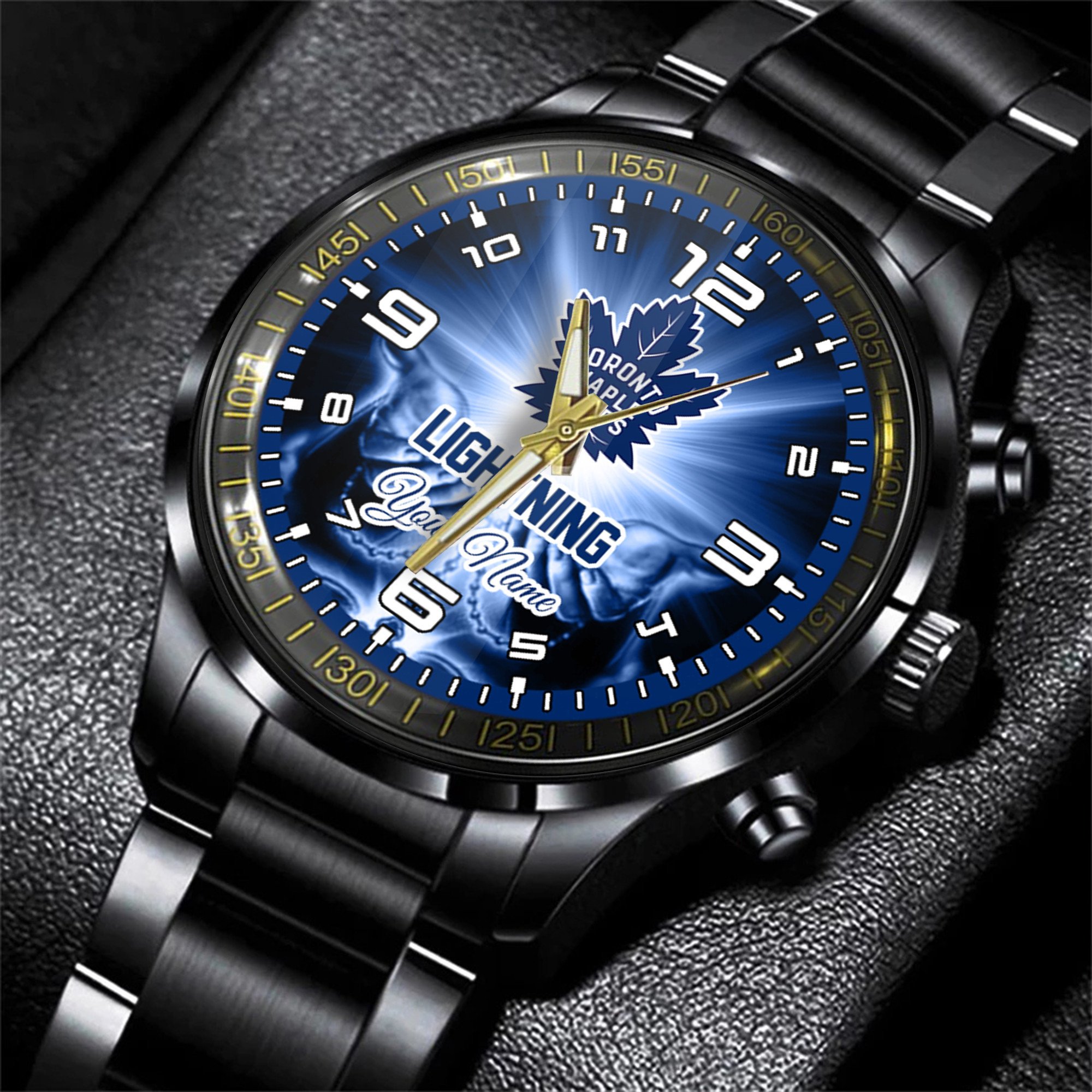 jwfancy toronto maple leafs nhl men black hand watch personalized gift for fans nurzd