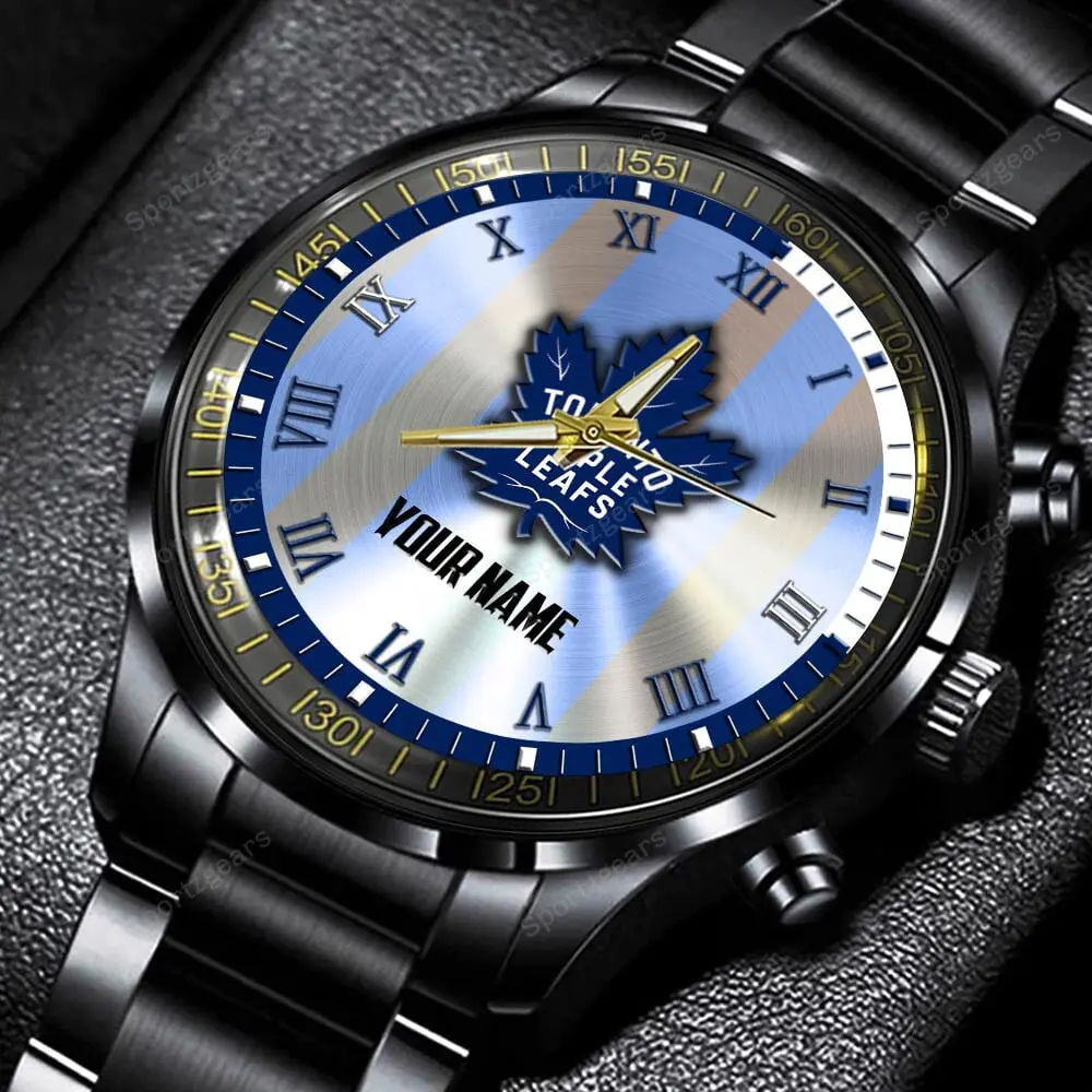 jwfancy toronto maple leafs nhl personalized new black hand watch gift for fans vzmrr