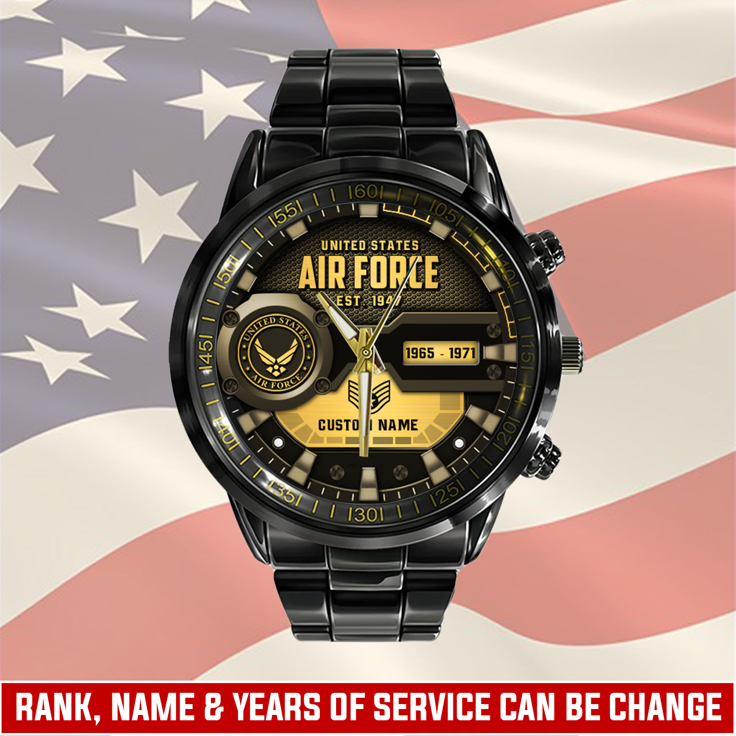 jwfancy us air force military veteran personalized black hand watch gift for fans nspmk