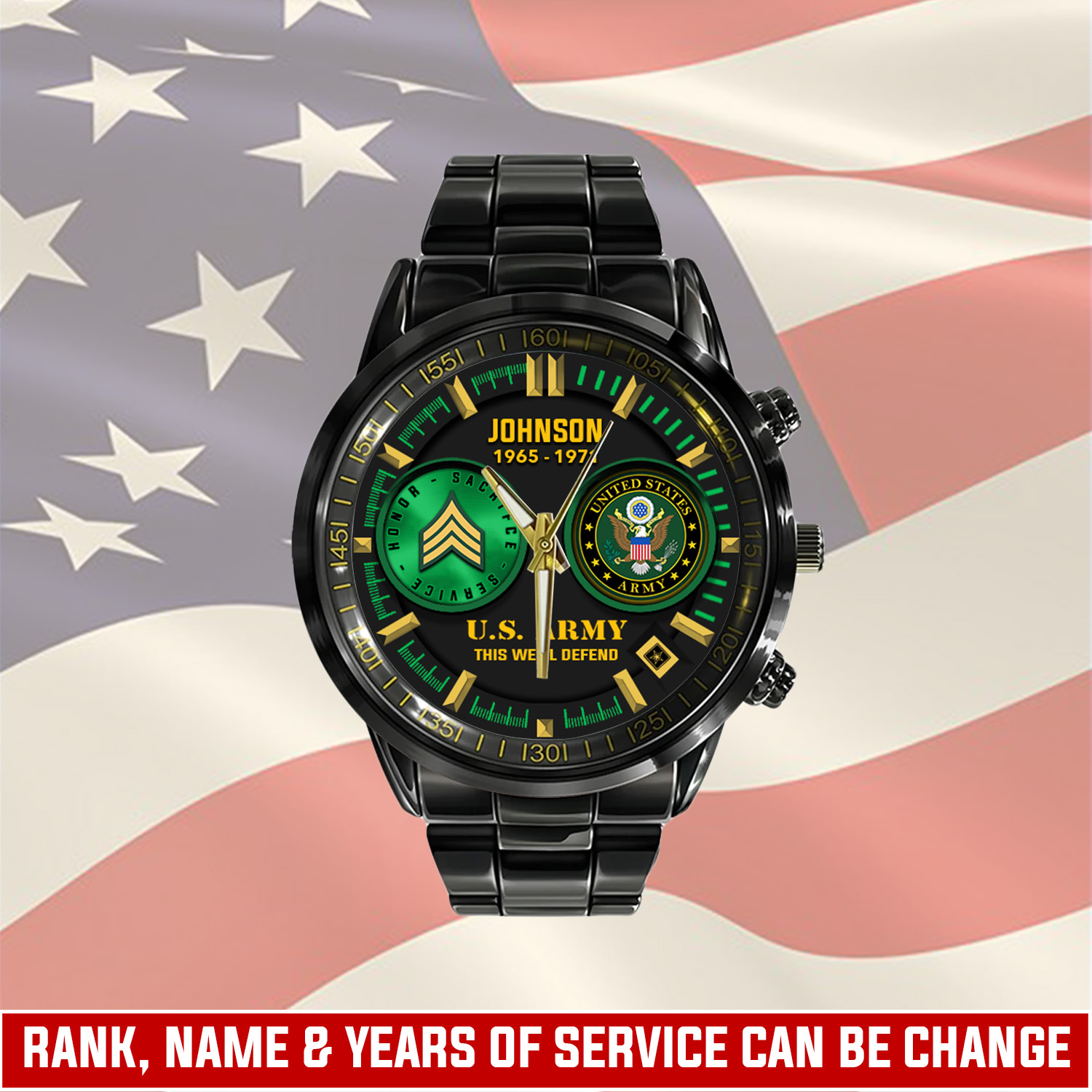 jwfancy us army military veteran personalized black hand watch gift for fans f0kwe