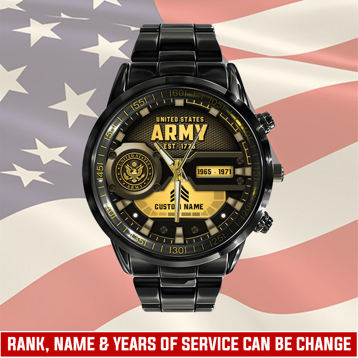 jwfancy us army military veteran personalized black hand watch gift for fans gxqnq