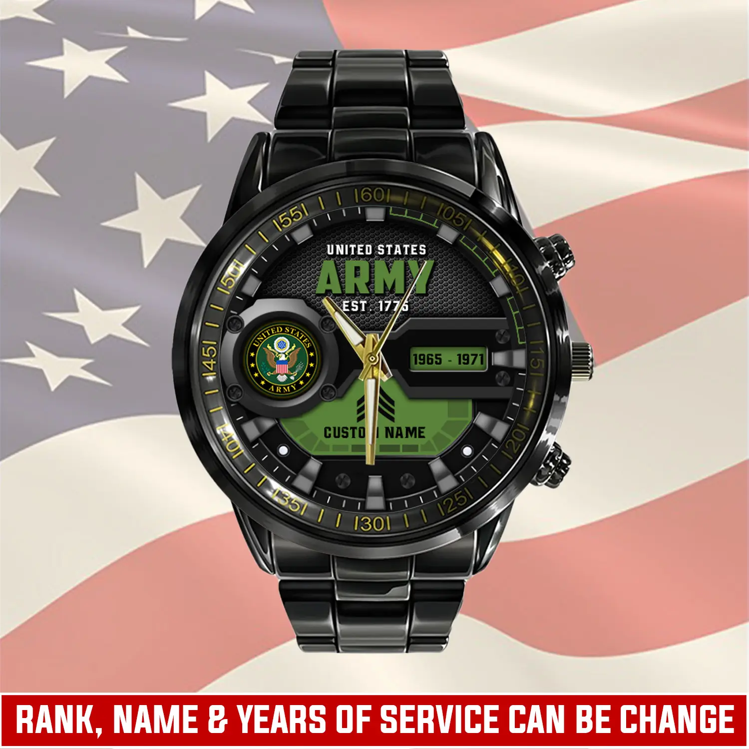 jwfancy us army military veteran personalized black hand watch gift for fans iluor
