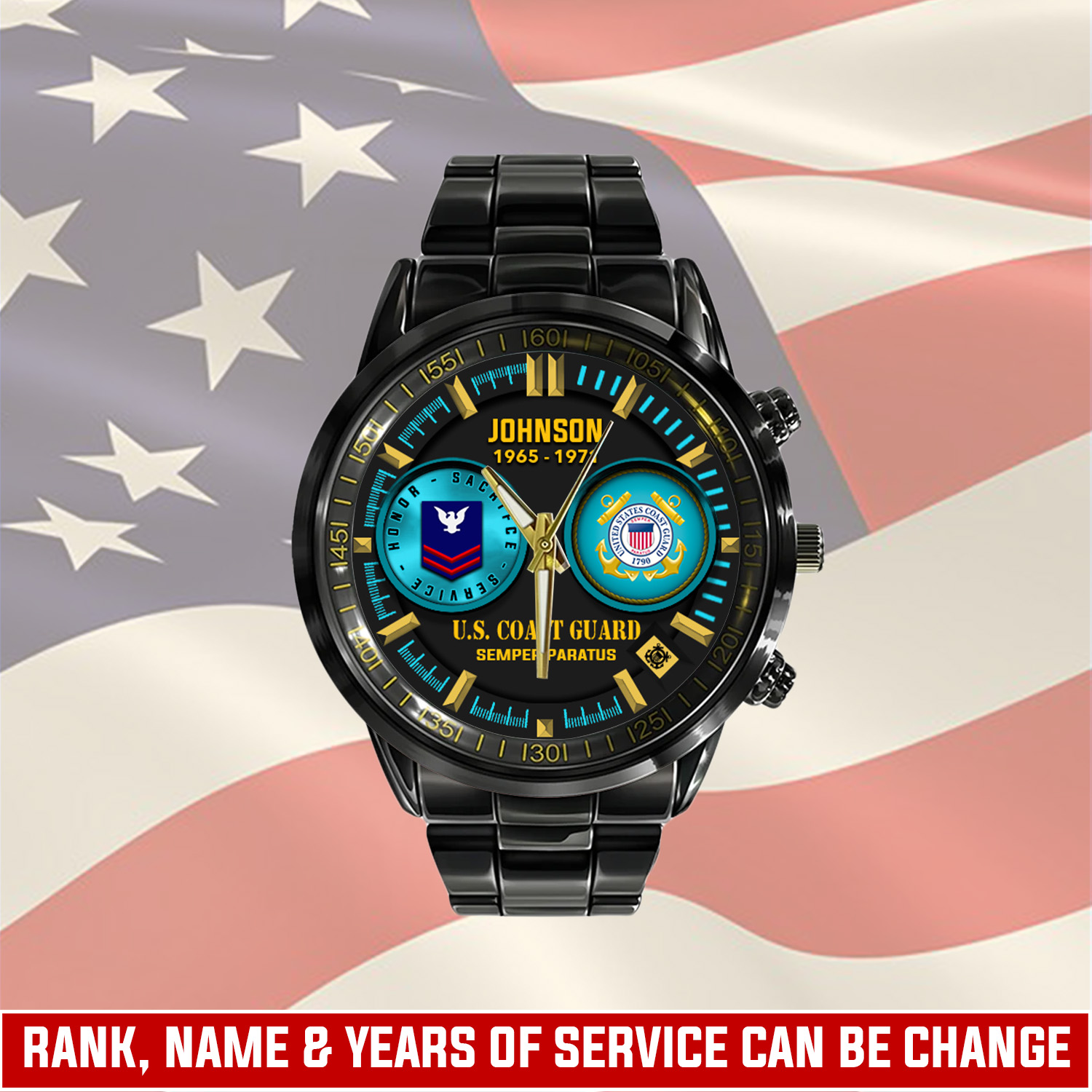jwfancy us coast guard military veteran personalized black hand watch gift for fans 2ek21
