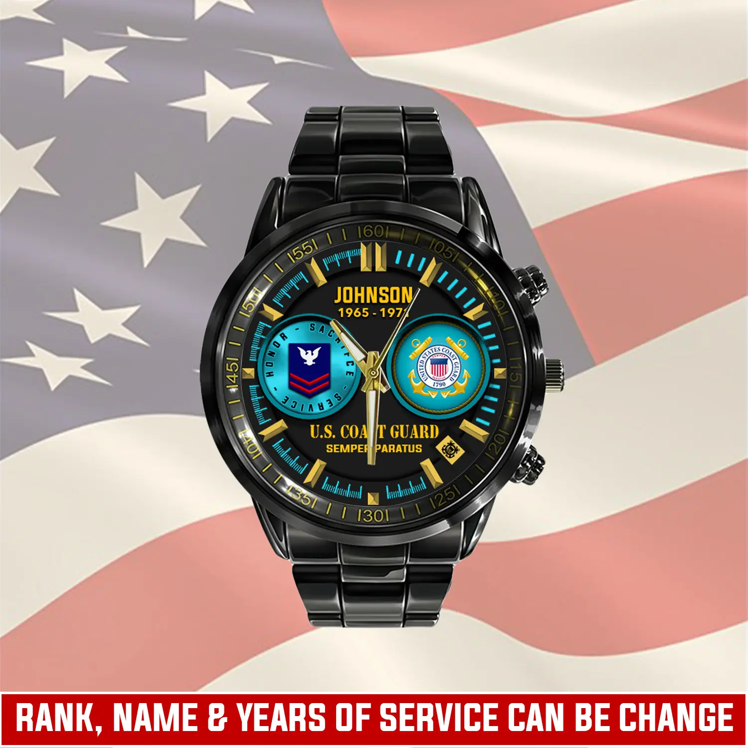 jwfancy us coast guard military veteran personalized black hand watch gift for fans 2ek21