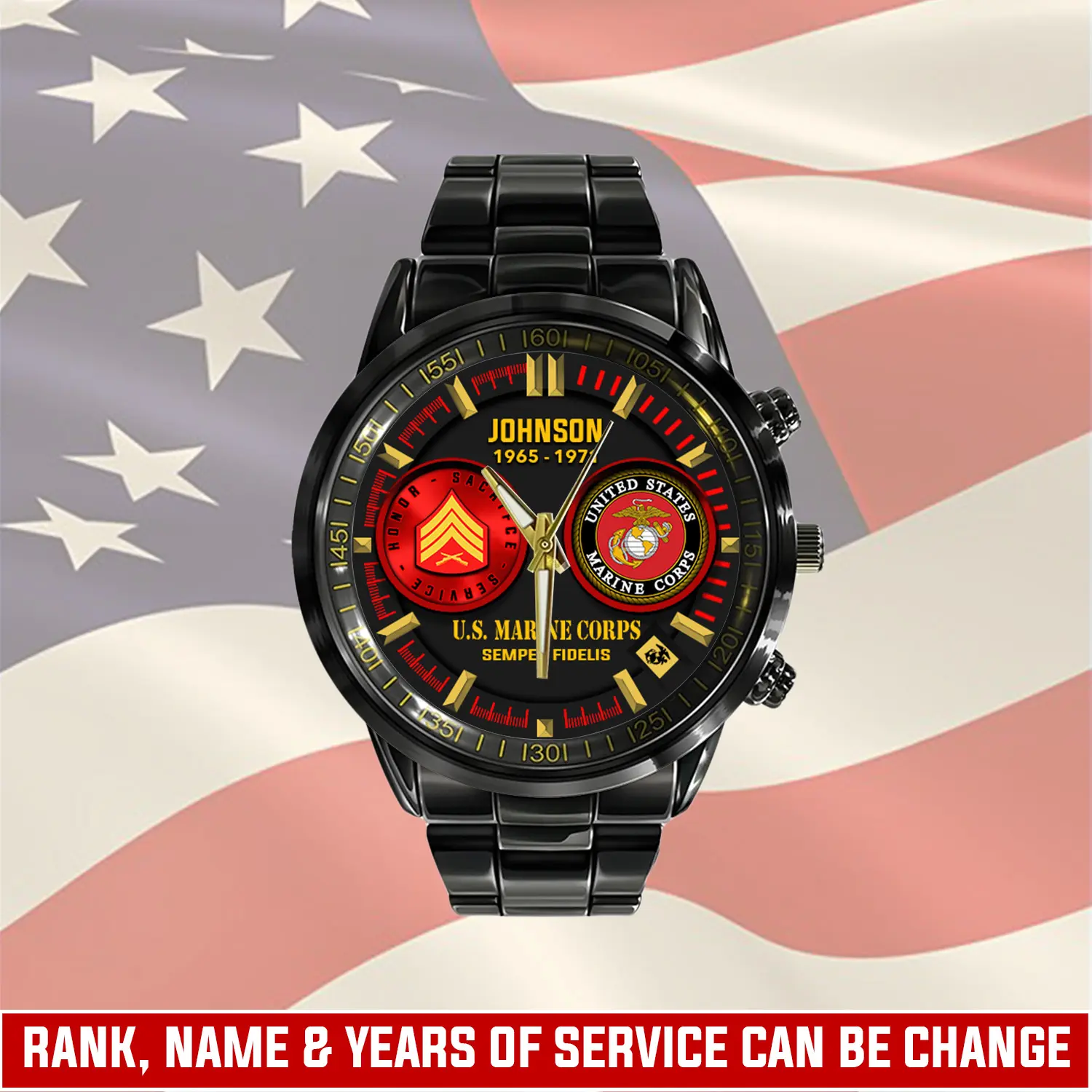 jwfancy us marine corps military veteran personalized black hand watch gift for fans jggb6