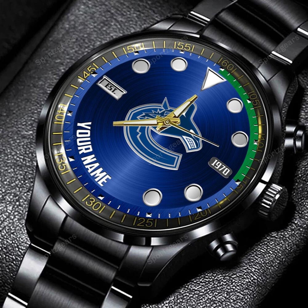 jwfancy vancouver canucks nhl personalized new black hand watch gift for fans at4x0