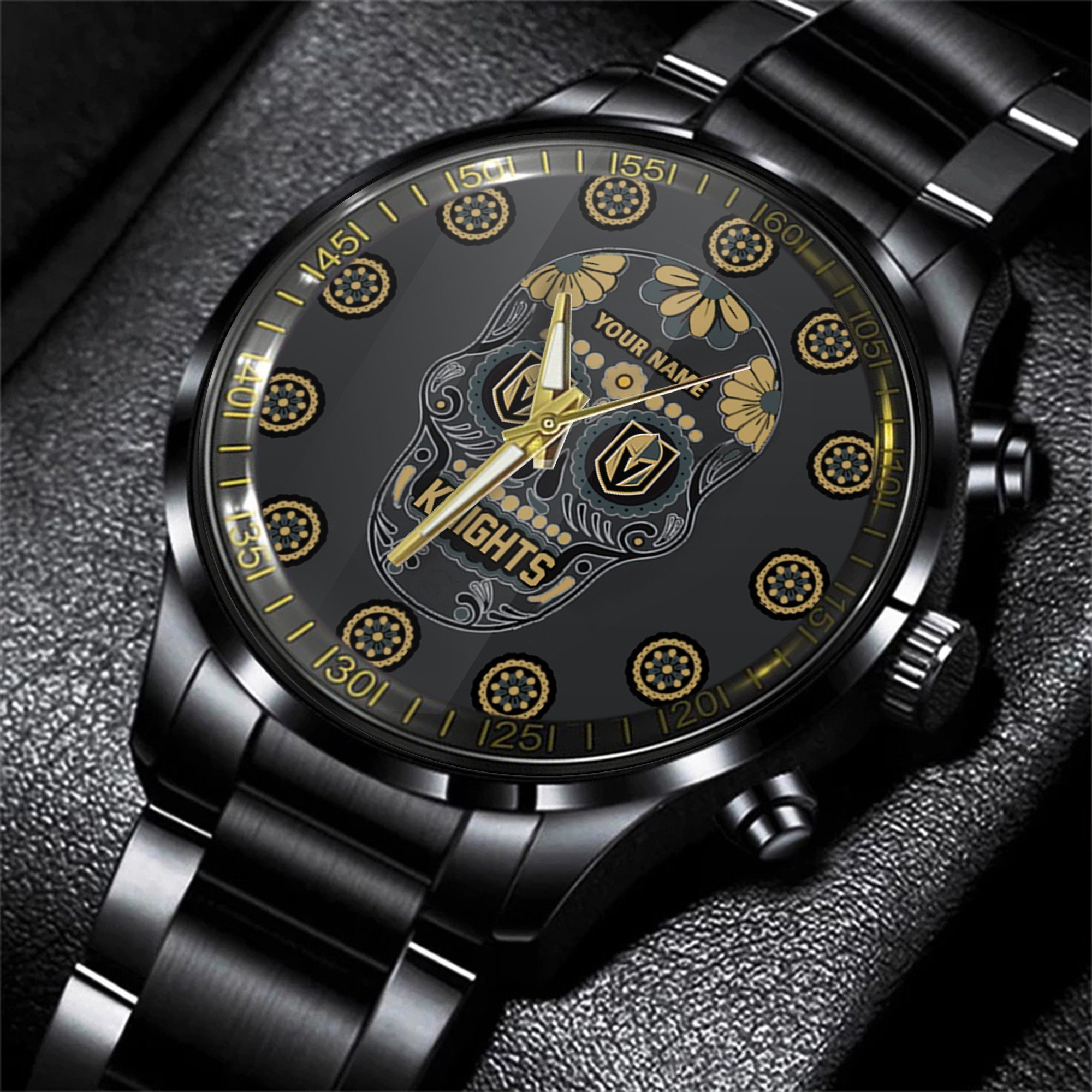 jwfancy vegas golden knights nhl men black hand watch personalized gift for fans efqdi
