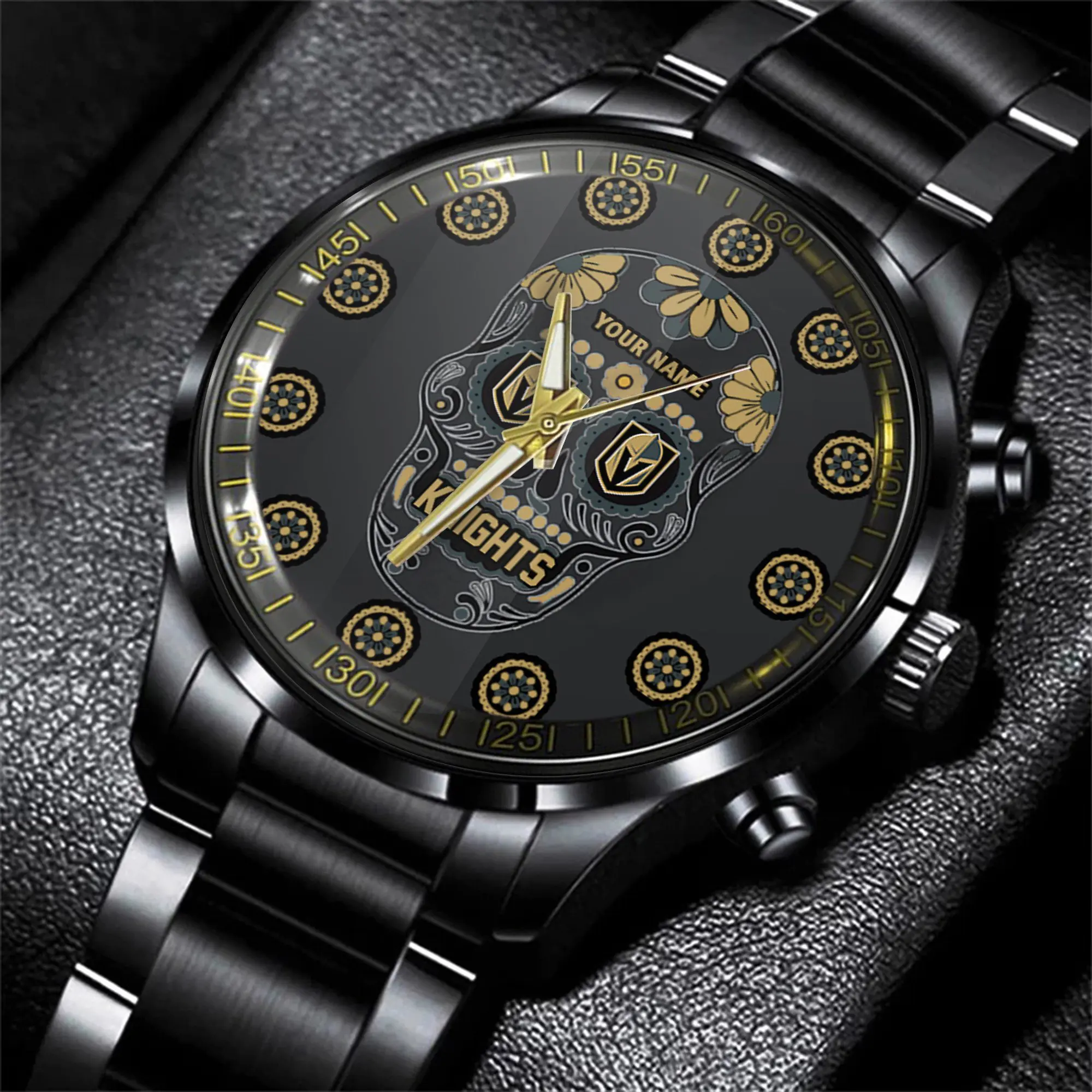 jwfancy vegas golden knights nhl men black hand watch personalized gift for fans efqdi