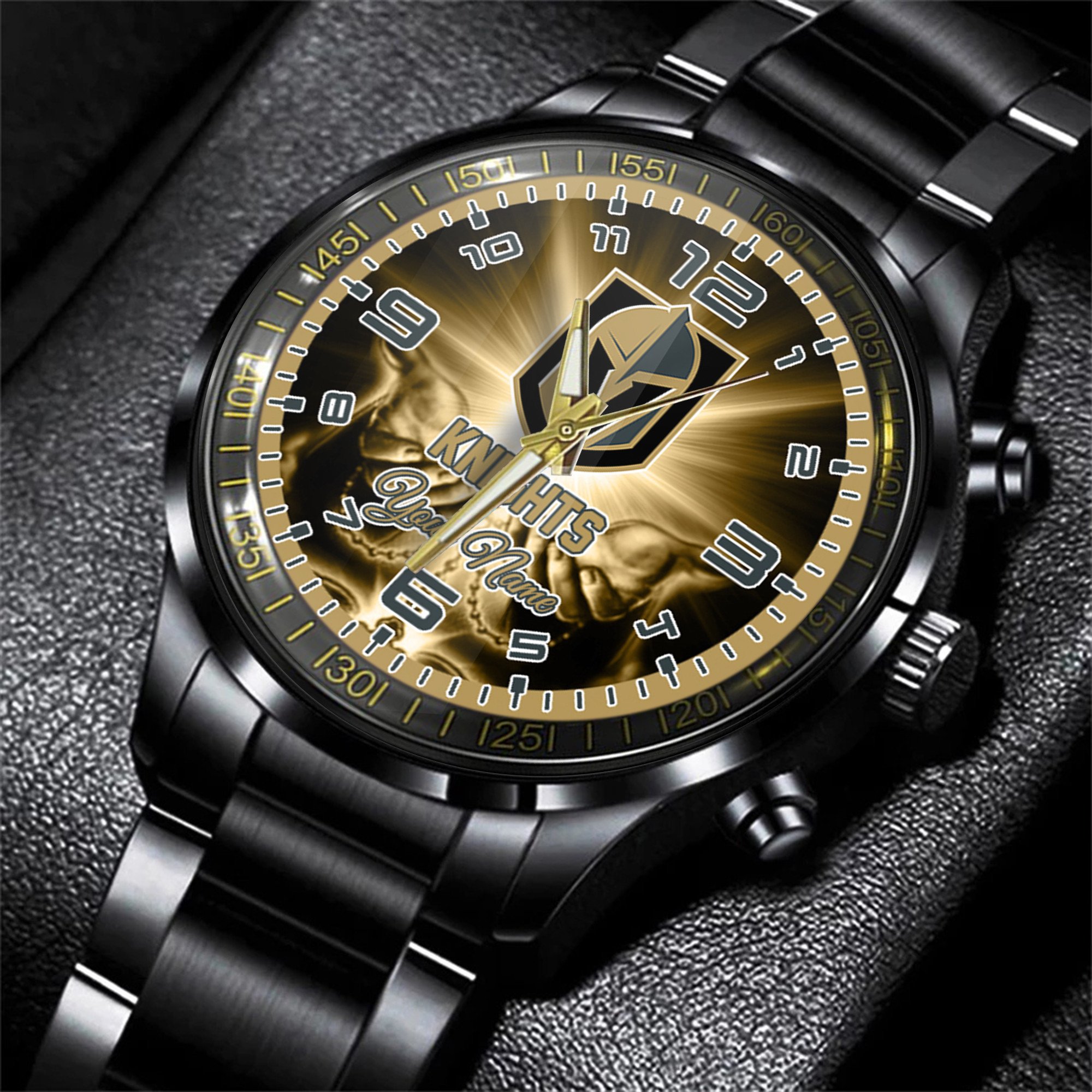 jwfancy vegas golden knights nhl men black hand watch personalized gift for fans we0qy