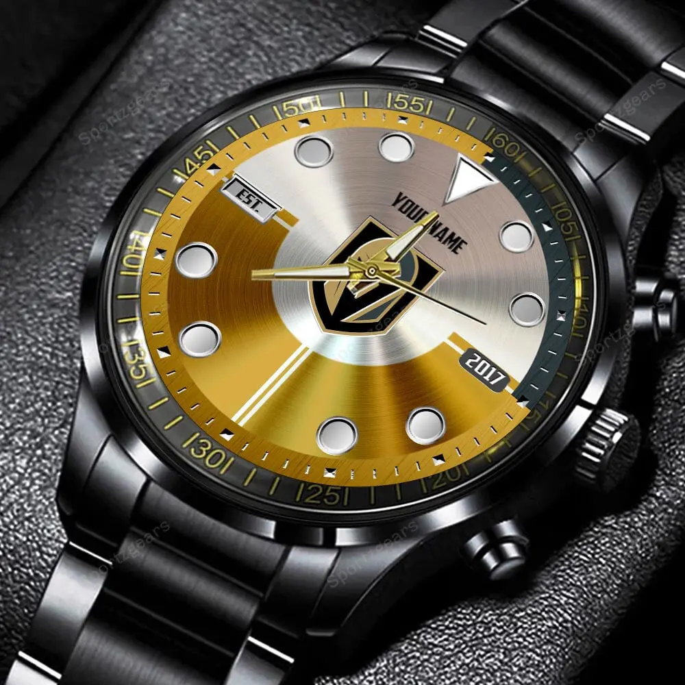 jwfancy vegas golden knights nhl personalized new black hand watch gift for fans 9nnyj