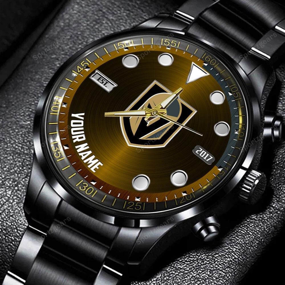 jwfancy vegas golden knights nhl personalized new black hand watch gift for fans dpojh