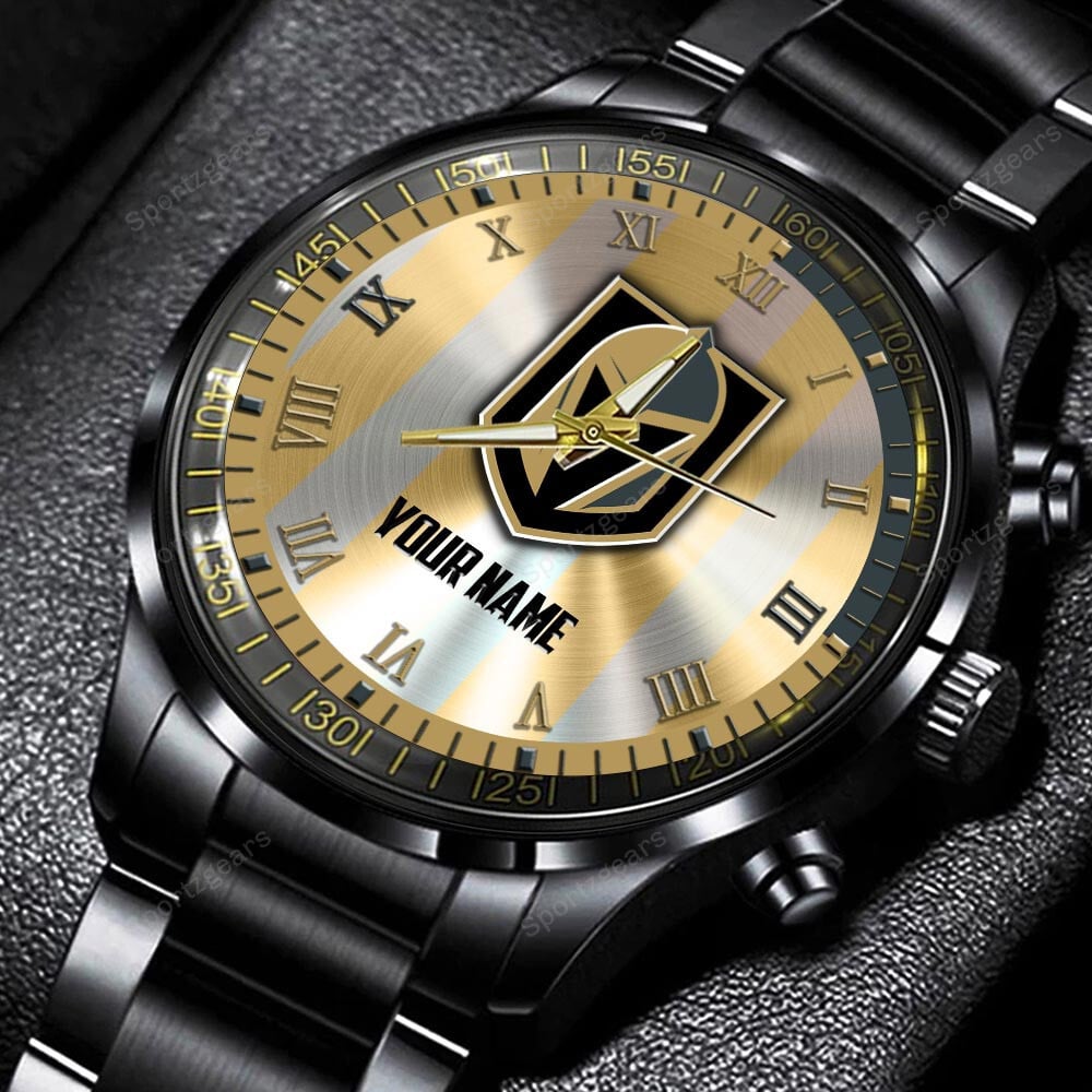 jwfancy vegas golden knights nhl personalized new black hand watch gift for fans v2iqb