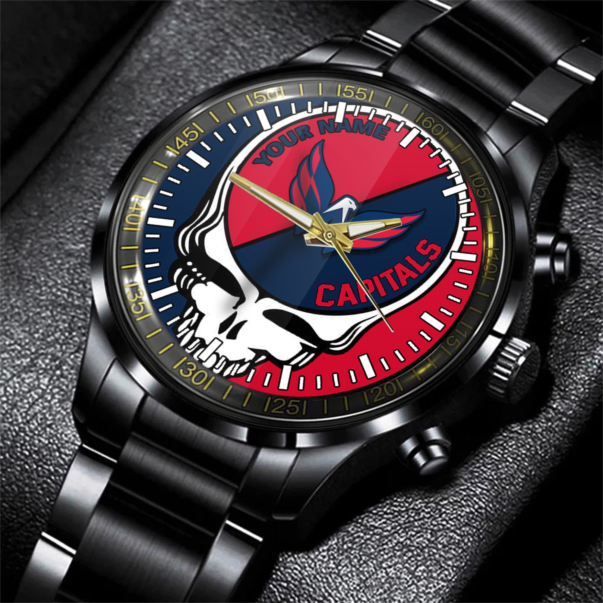 jwfancy washington capitals nhl men black hand watch personalized gift for fans uoyro