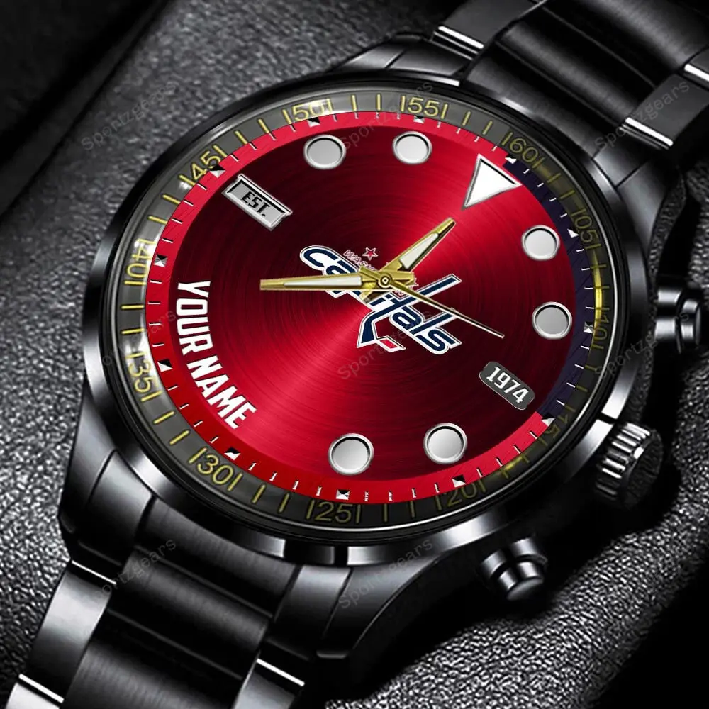 jwfancy washington capitals nhl personalized new black hand watch gift for fans fmtoj