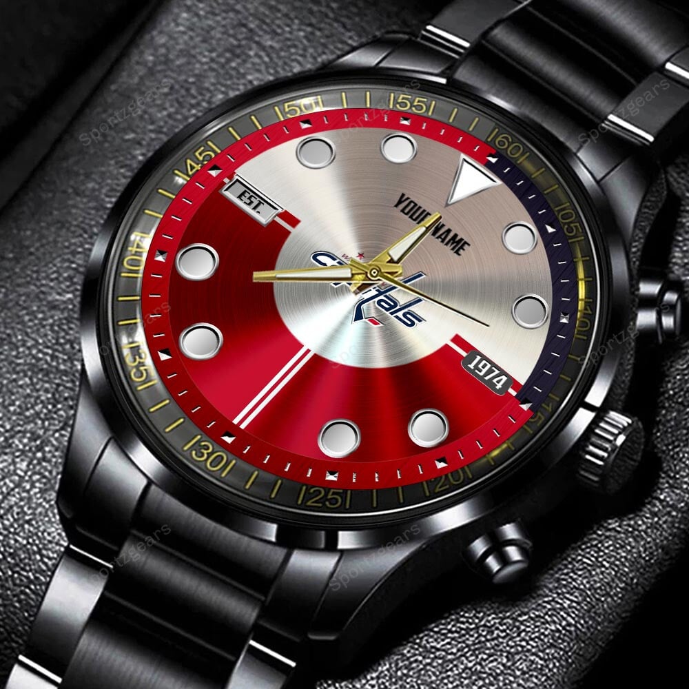 jwfancy washington capitals nhl personalized new black hand watch gift for fans uwh5f