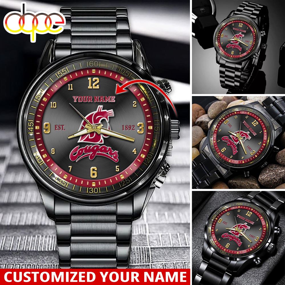 jwfancy washington state cougars ncaa personalized sport watch gift for fans for this season hlmvz