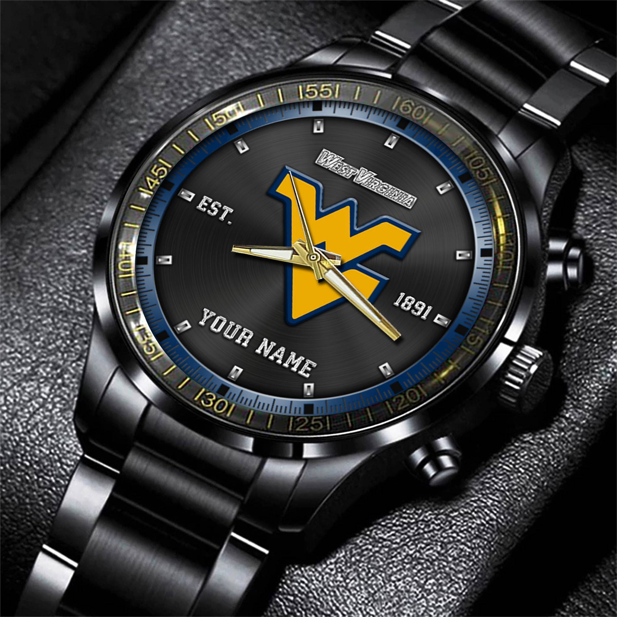 jwfancy west virginia mountaineers ncaa personalized black style hand watch gifts for fan op25o
