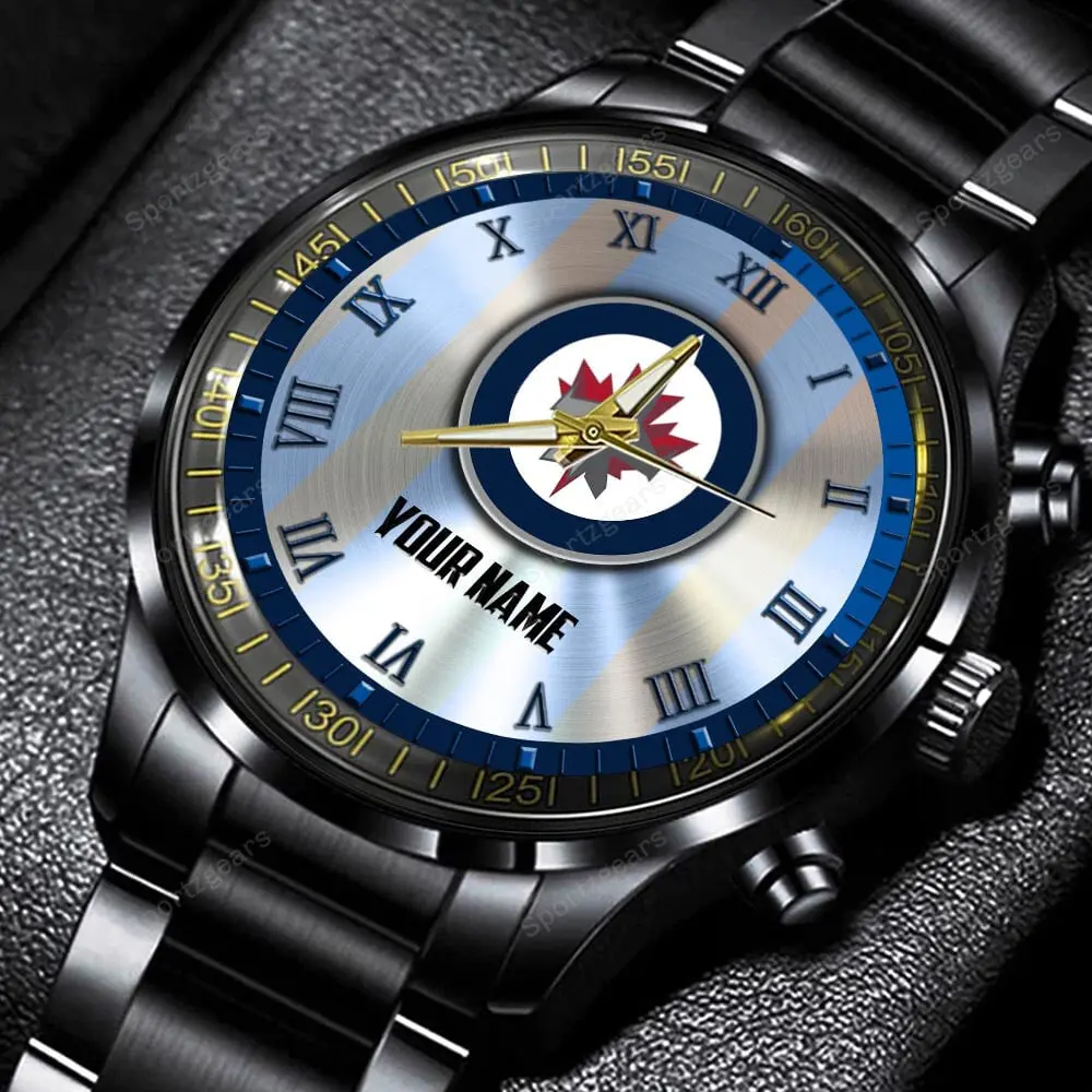 jwfancy winnipeg jets nhl personalized new black hand watch gift for fans ws2rt