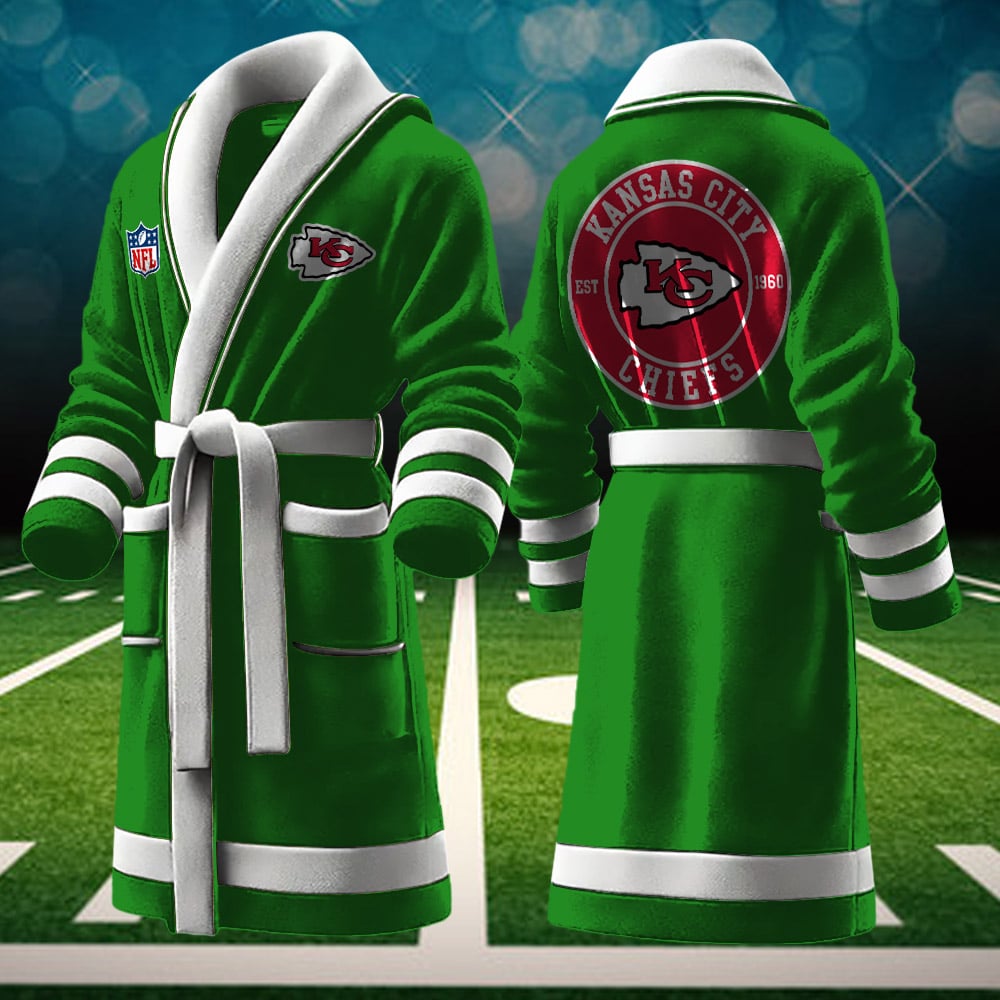 kansas city chiefs nfl personalized fleece bathrobe 5anom