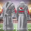 kansas city chiefs nfl personalized fleece bathrobe drazi