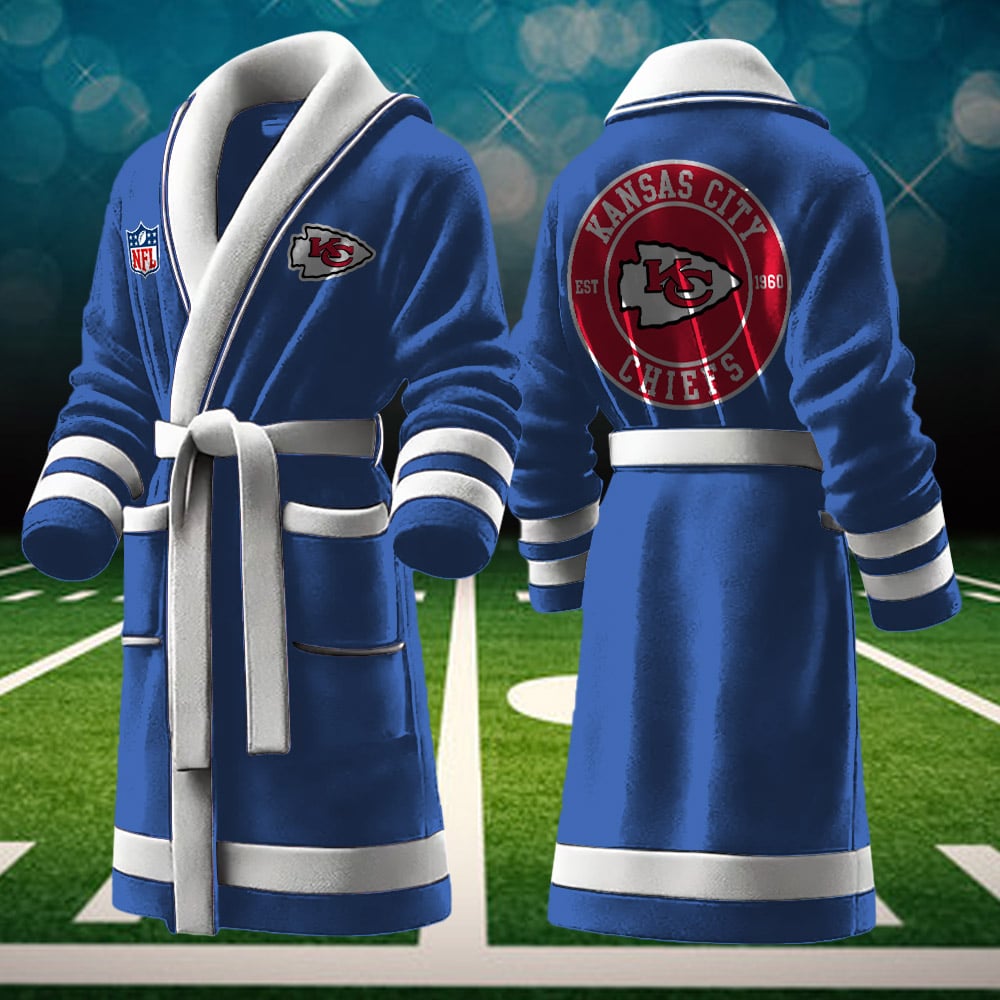 kansas city chiefs nfl personalized fleece bathrobe ldylv
