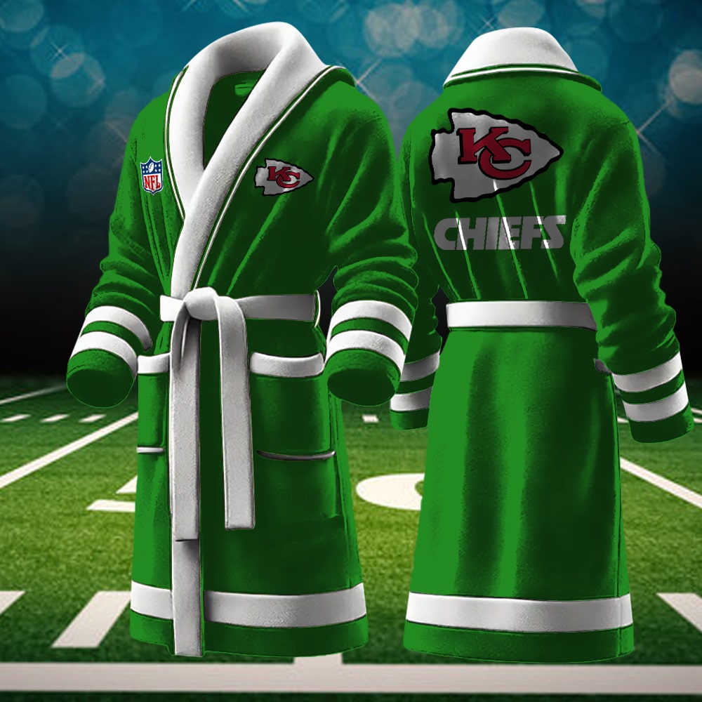 kansas city chiefs nfl personalized fleece bathrobe lhru5