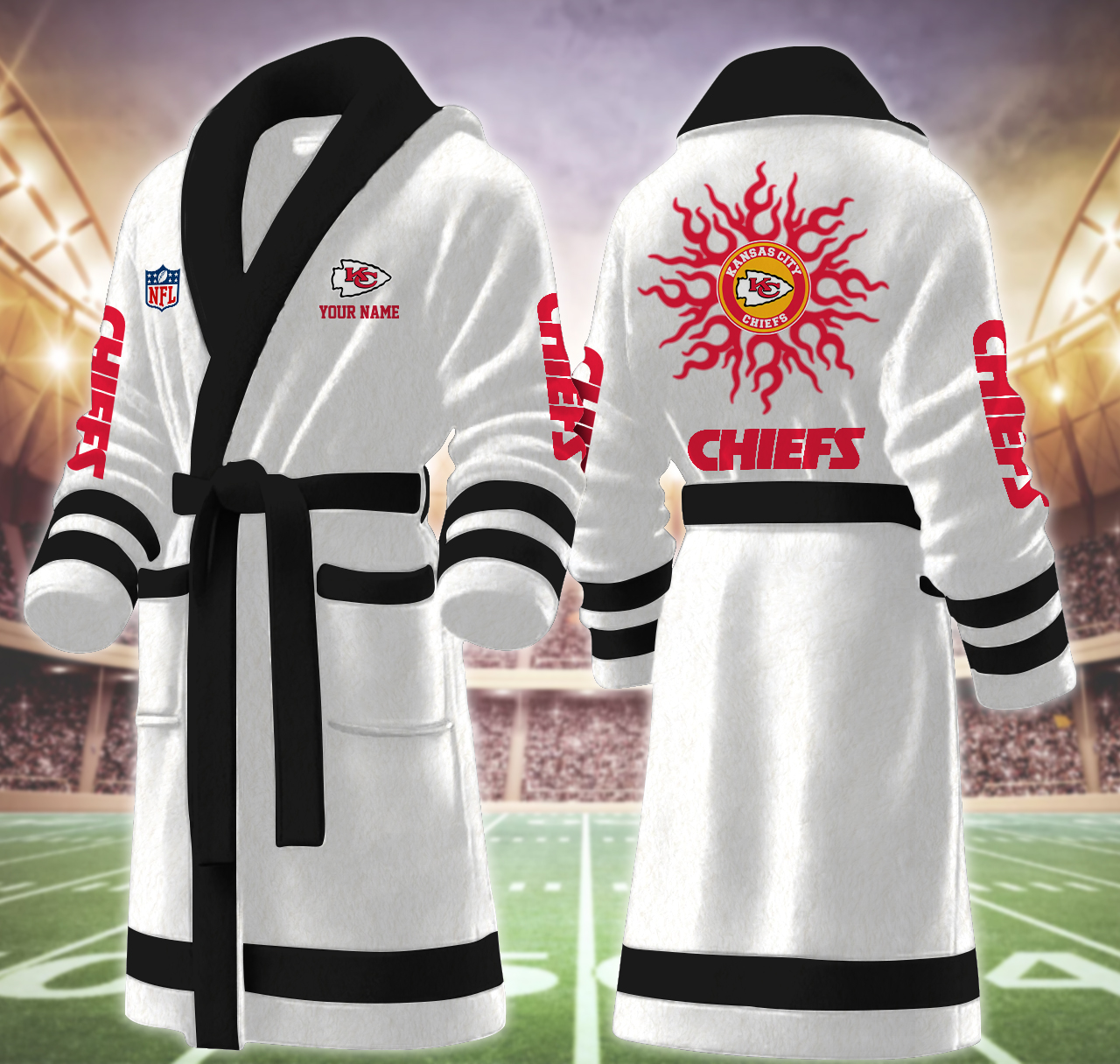 kansas city chiefs nfl personalized fleece bathrobe qhwl0