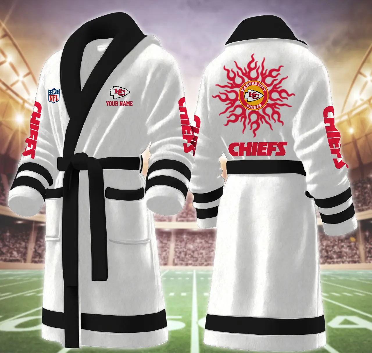 kansas city chiefs nfl personalized fleece bathrobe qhwl0