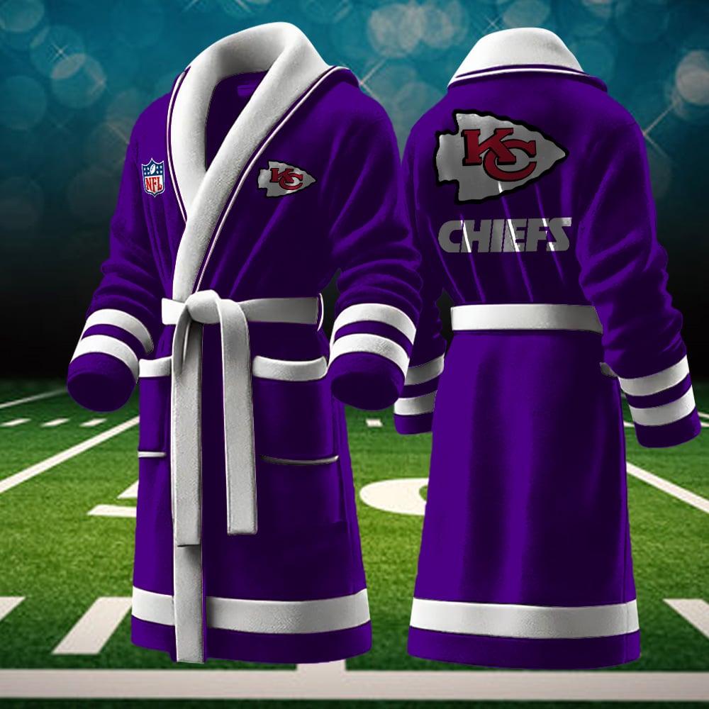 kansas city chiefs nfl personalized fleece bathrobe ybp6p