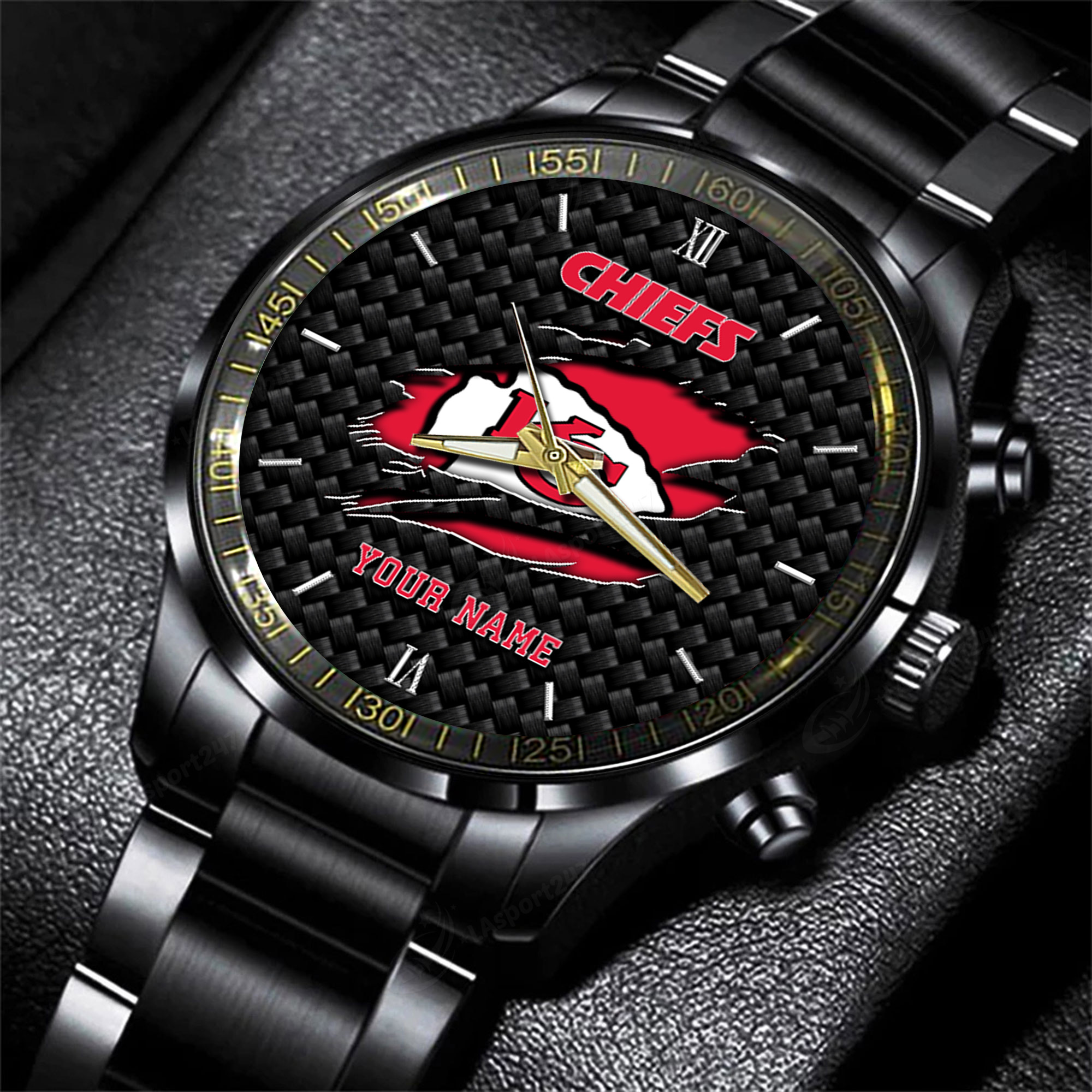 kansas city chiefs nfl personalized sport black fashion watch oqbfu