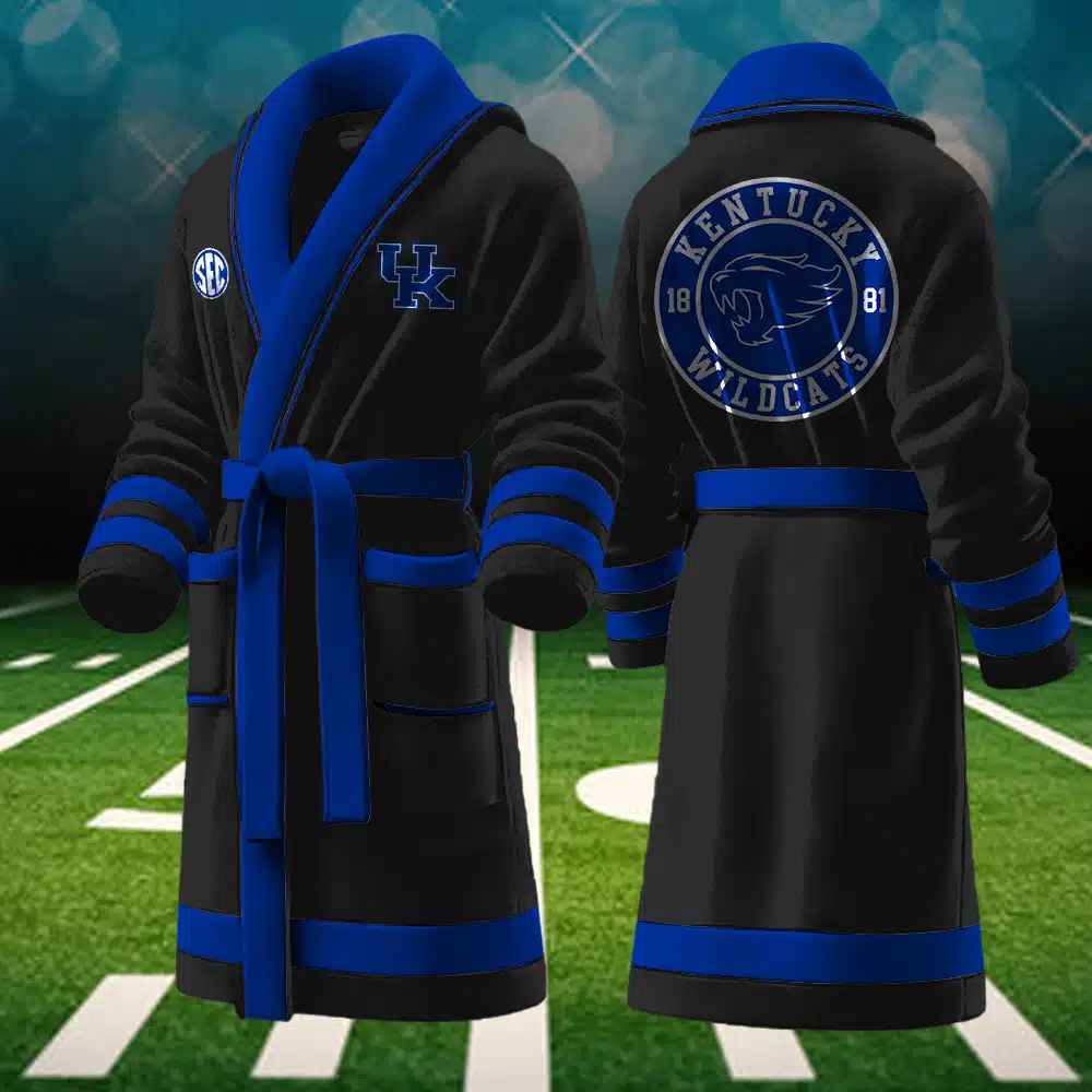 kentucky wildcats ncaa personalized fleece bathrobe dxroc