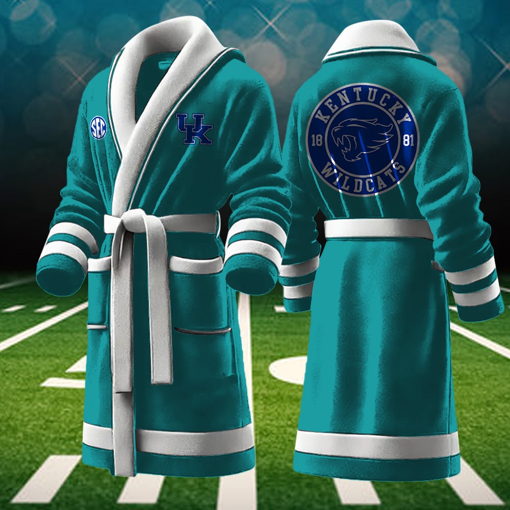 kentucky wildcats ncaa personalized fleece bathrobe ojusm