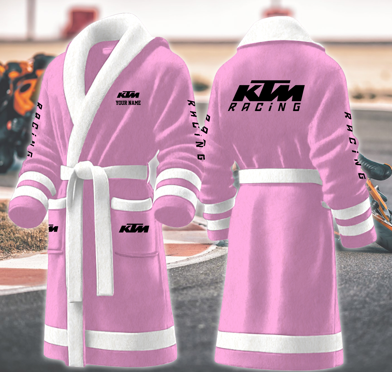 ktm motocycles personalized fleece bathrobe 0h4lo
