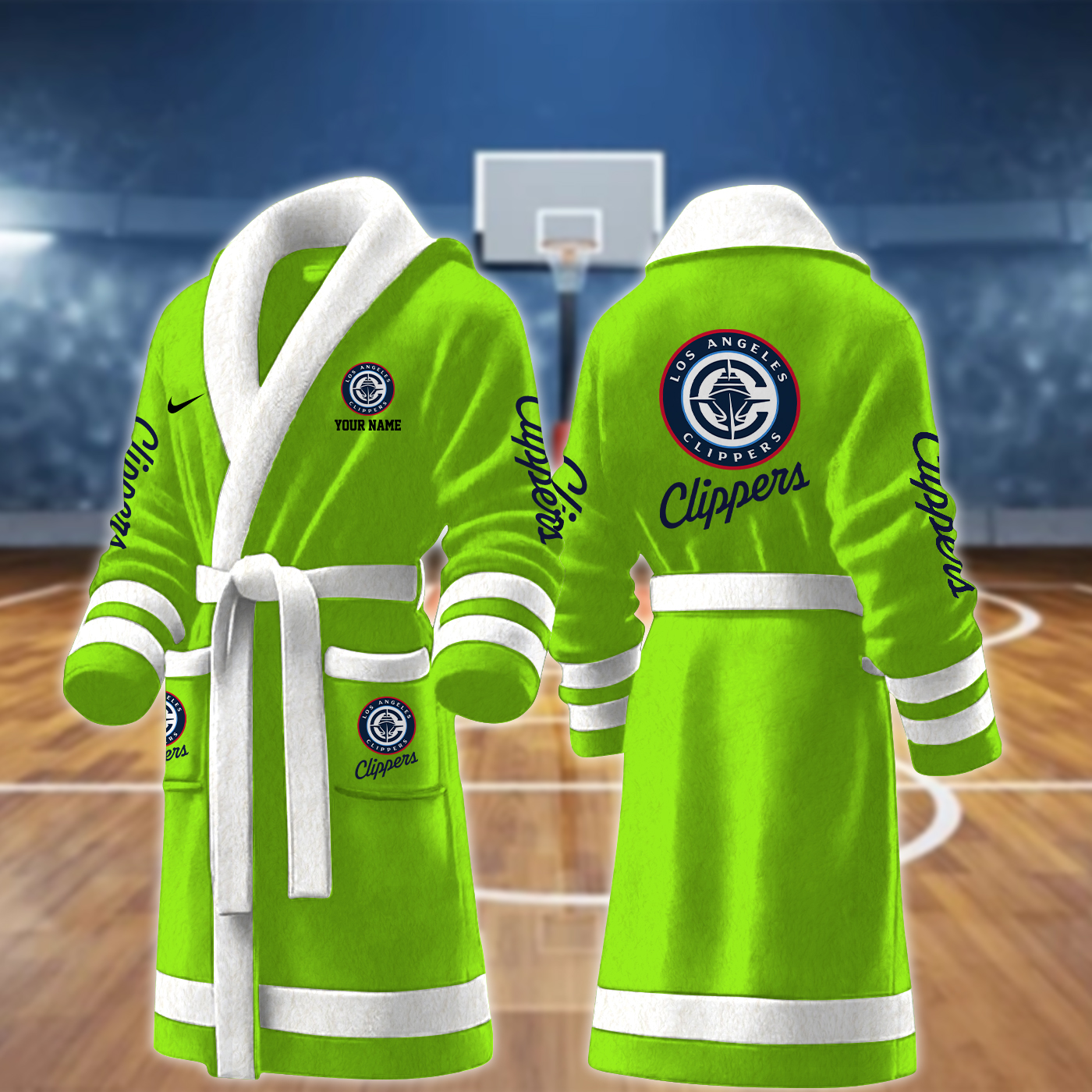 la clippers nba personalized fleece bathrobe nkal7