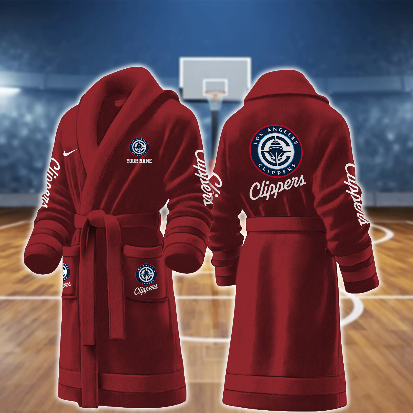 la clippers nba personalized fleece bathrobe vwkvc