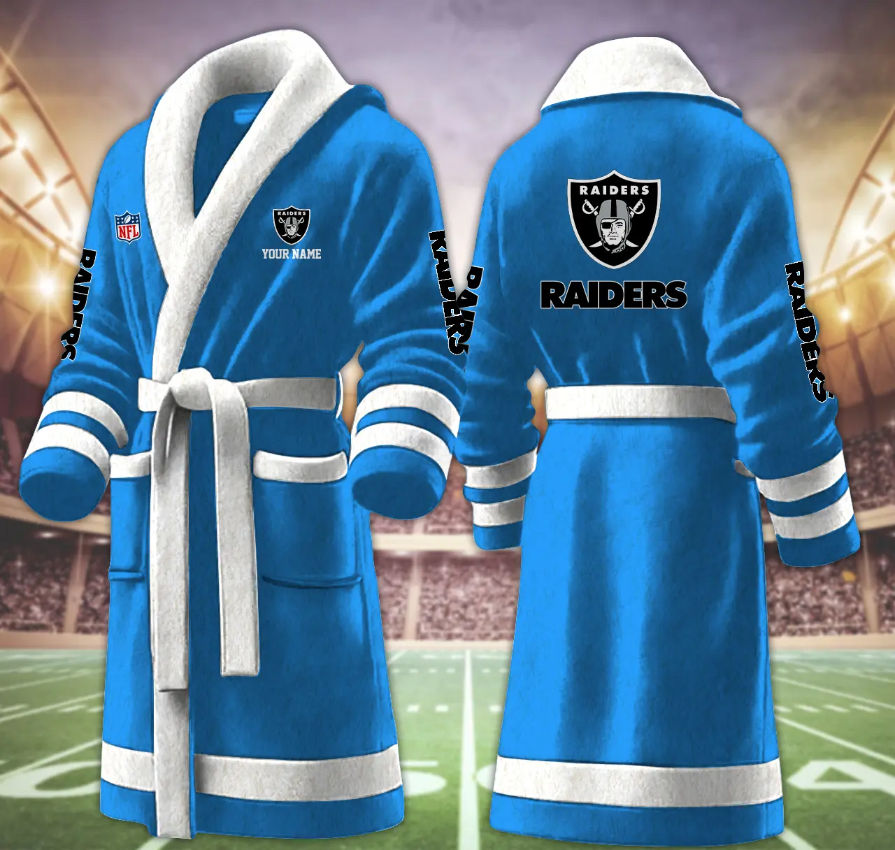 las vegas raiders nfl personalized fleece bathrobe 2rerc
