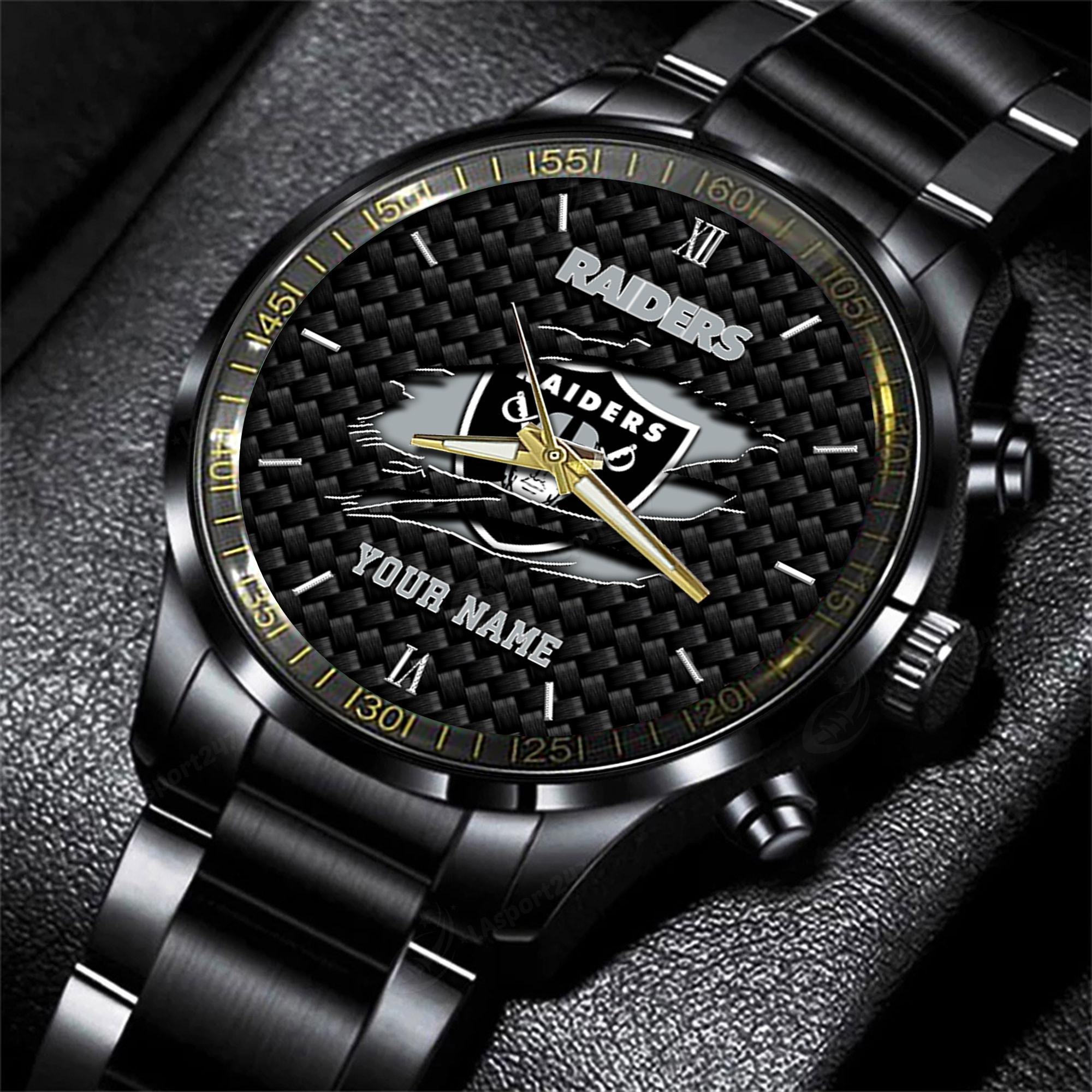las vegas raiders nfl personalized sport black fashion watch tzbi3
